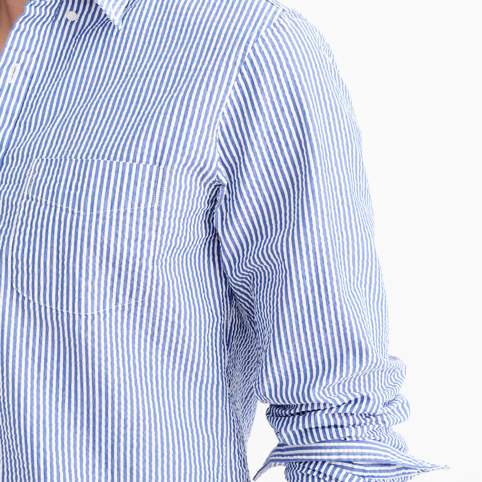 j crew blue and white striped shirt