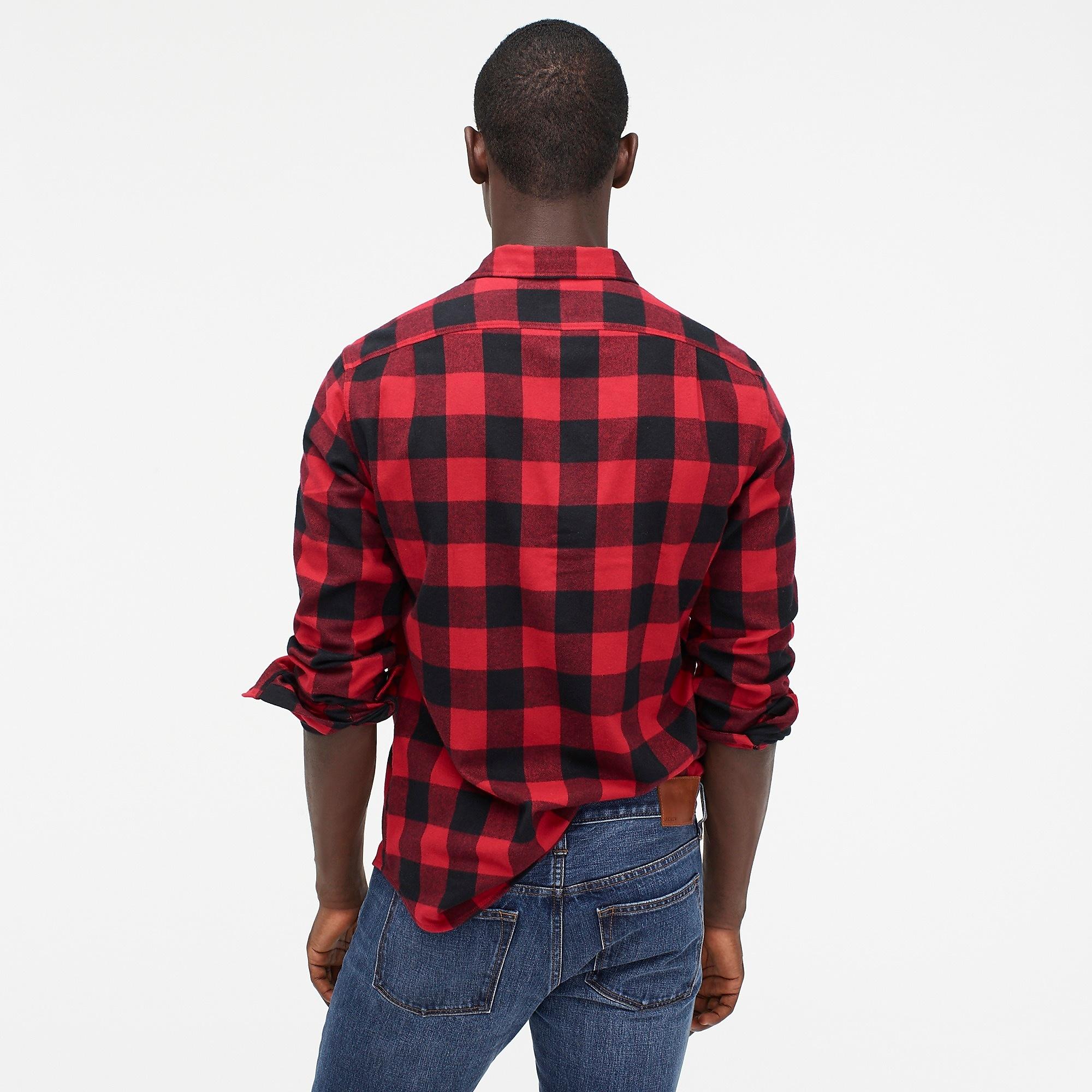 J.Crew Midweight Flannel Shirt In Buffalo Check in Red for Men - Lyst