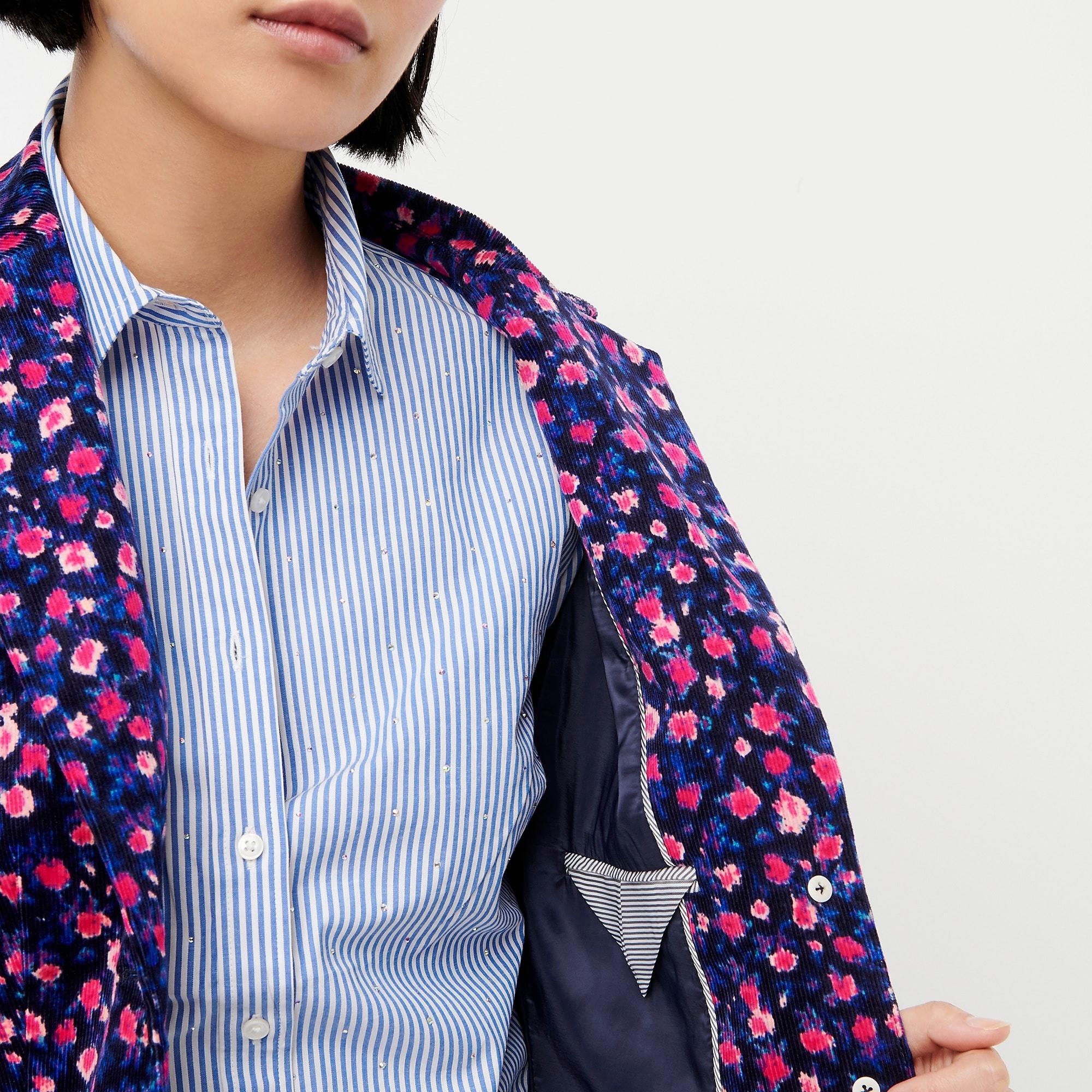 J Crew Corduroy Blazer In Dotted Floral In Navy Pink Blue Lyst