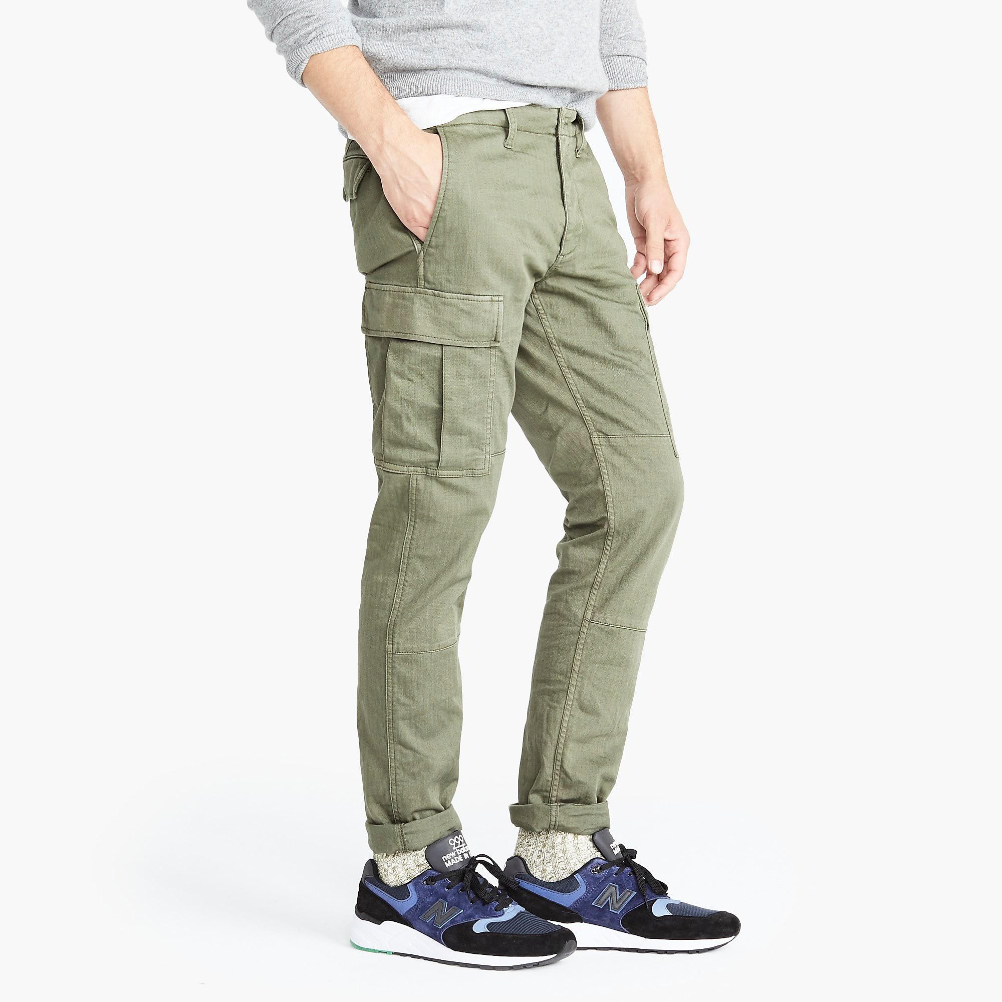 olive green slim fit cargo pants