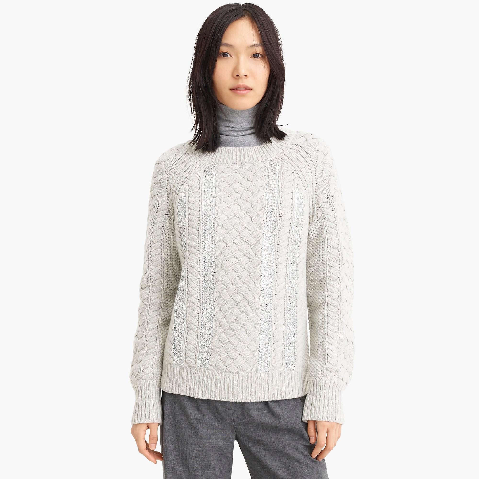 j crew popcorn cable knit sweater