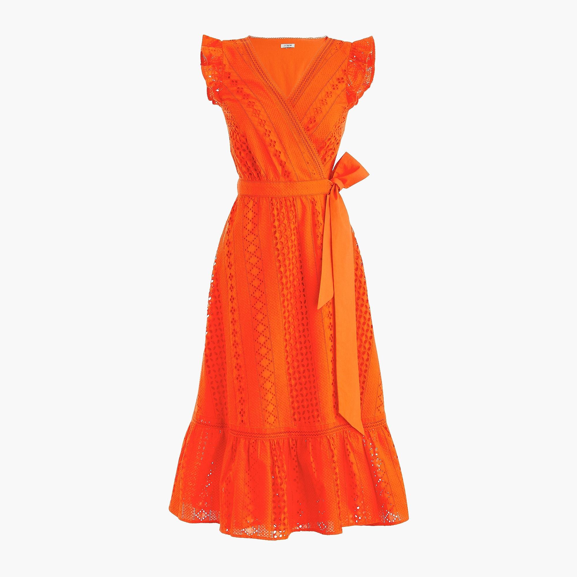 j crew eyelet wrap dress