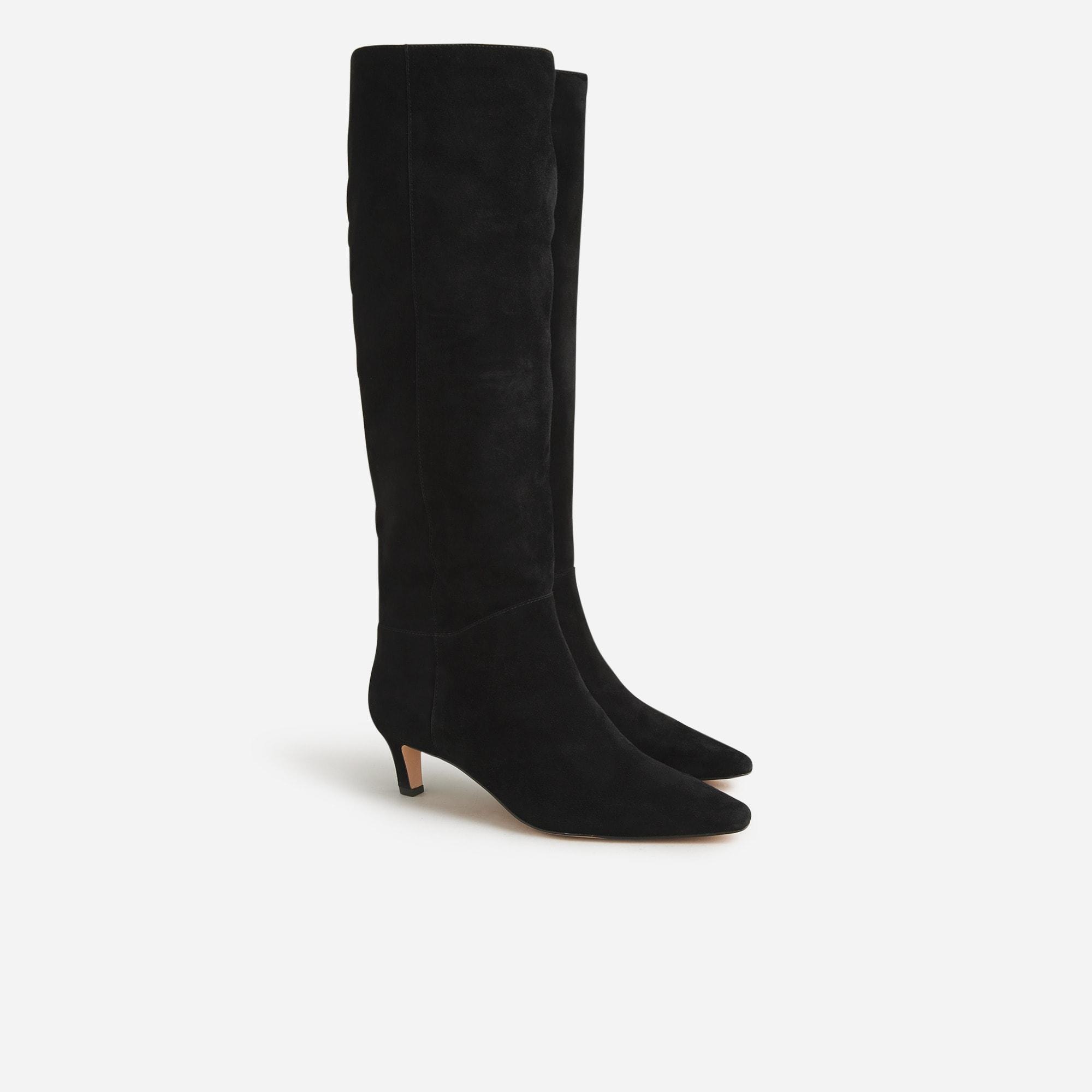 J.Crew Stevie Knee-high Boots In Suede in Black | Lyst