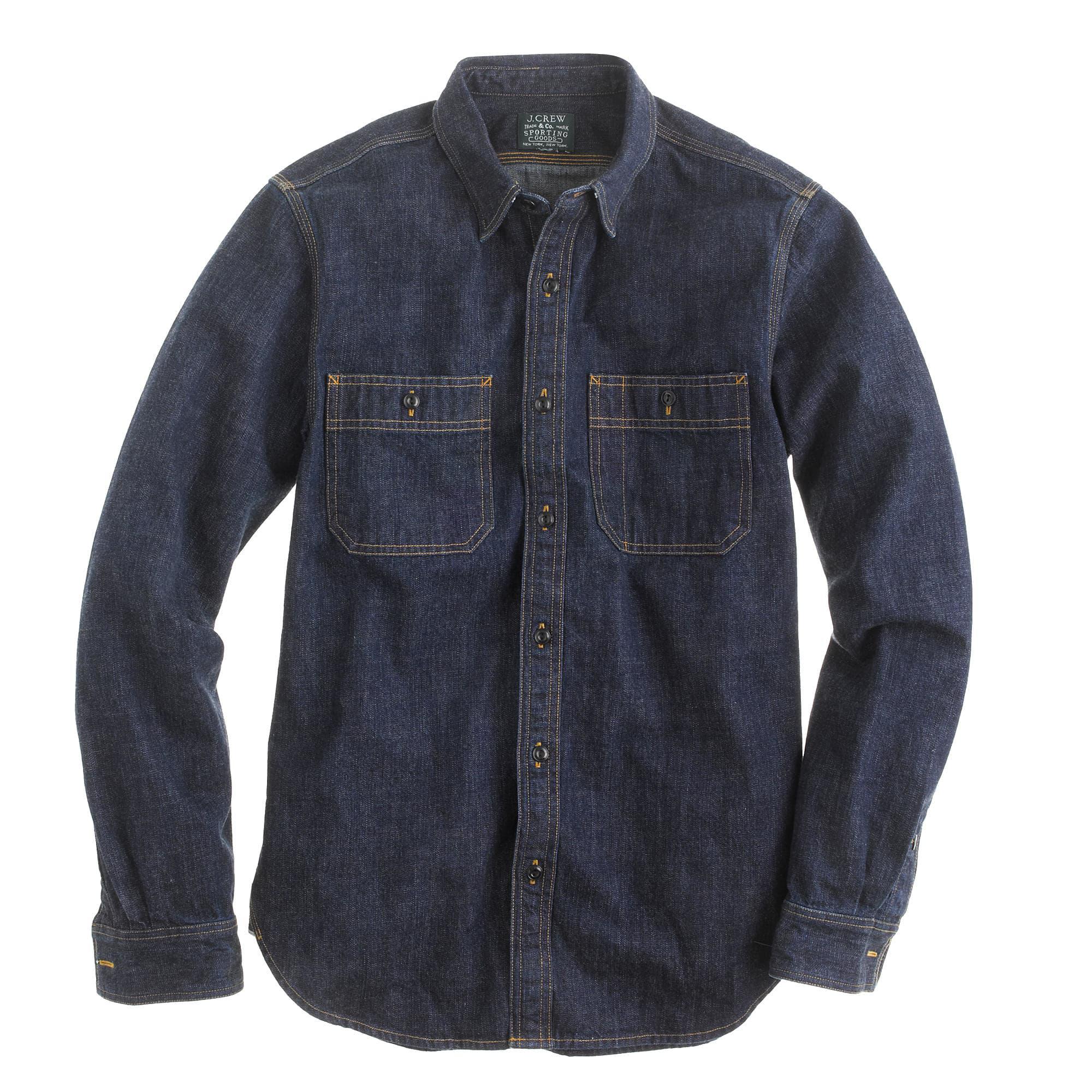 J.Crew Selvedge Indigo Denim Shirt in Blue for Men Lyst