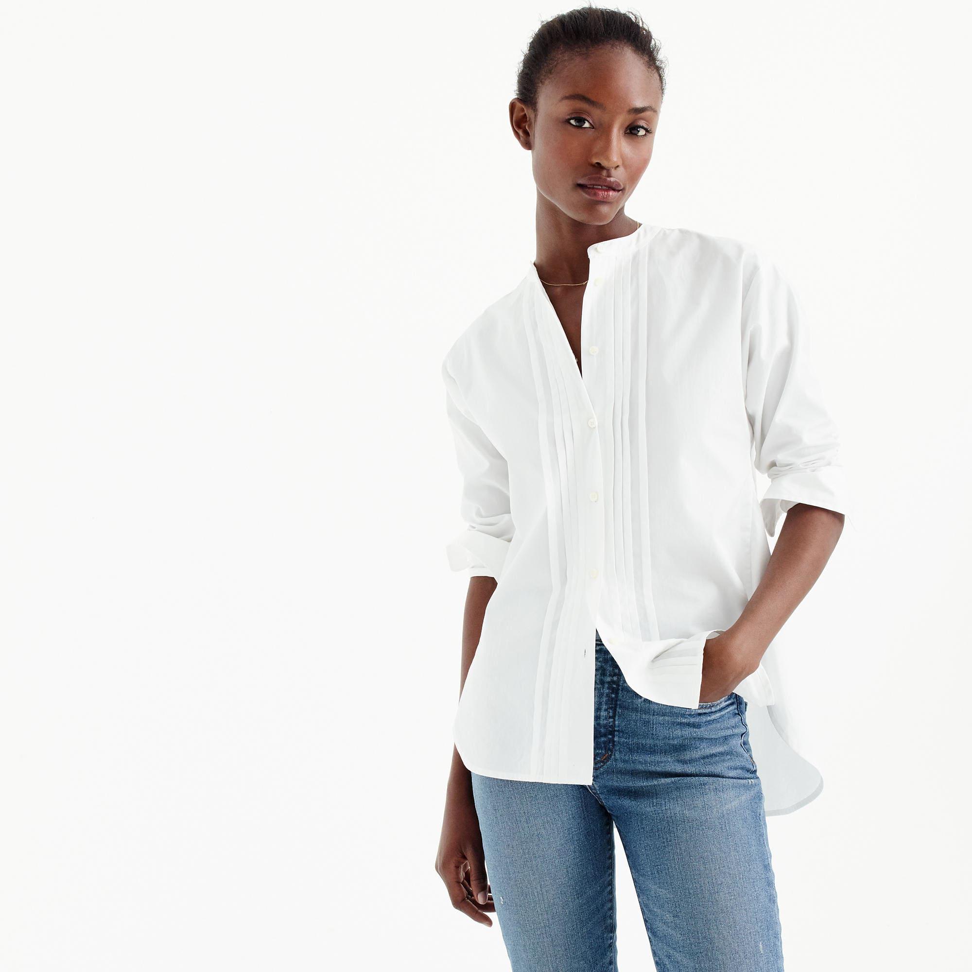 Lyst J.Crew Thomas Mason Collarless Tuxedo Shirt in White