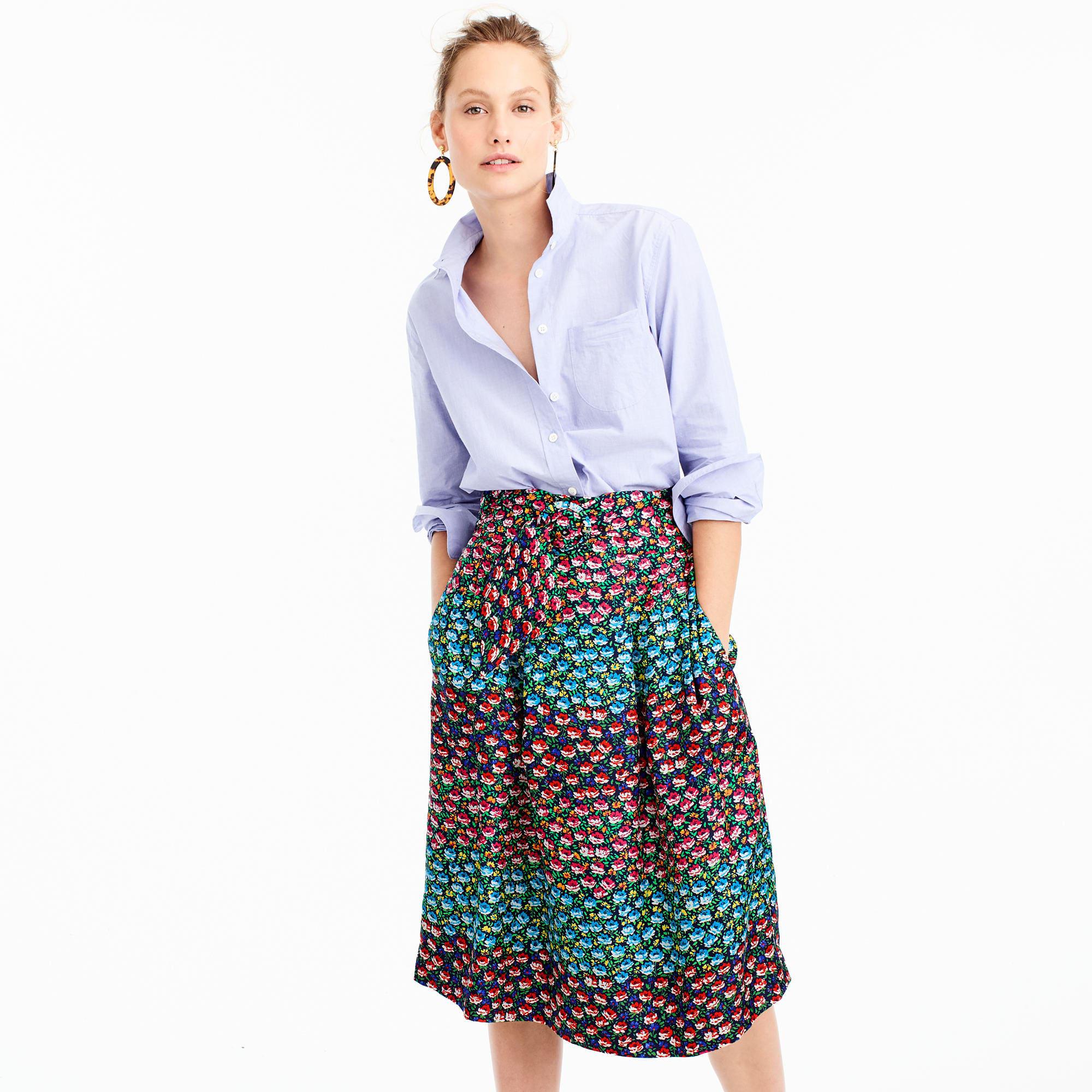 J.Crew Silk Collection Paperbag Waist Skirt In Ratti Midnight Floral