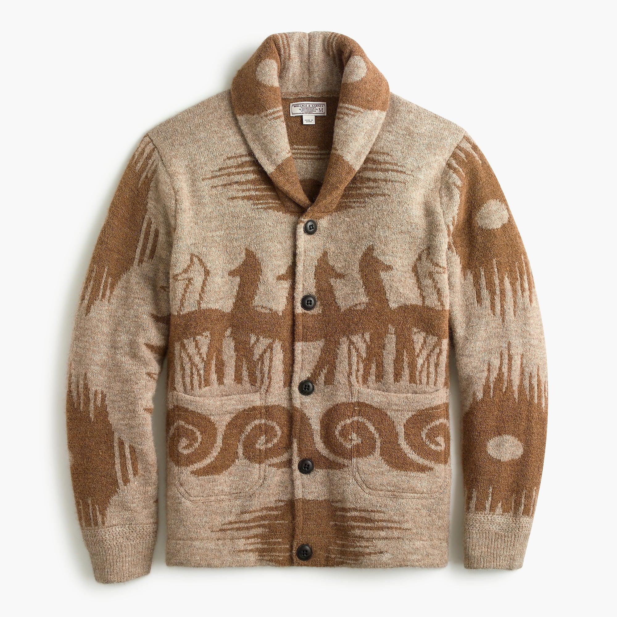 wallace & barnes western jacquard shawl cardigan