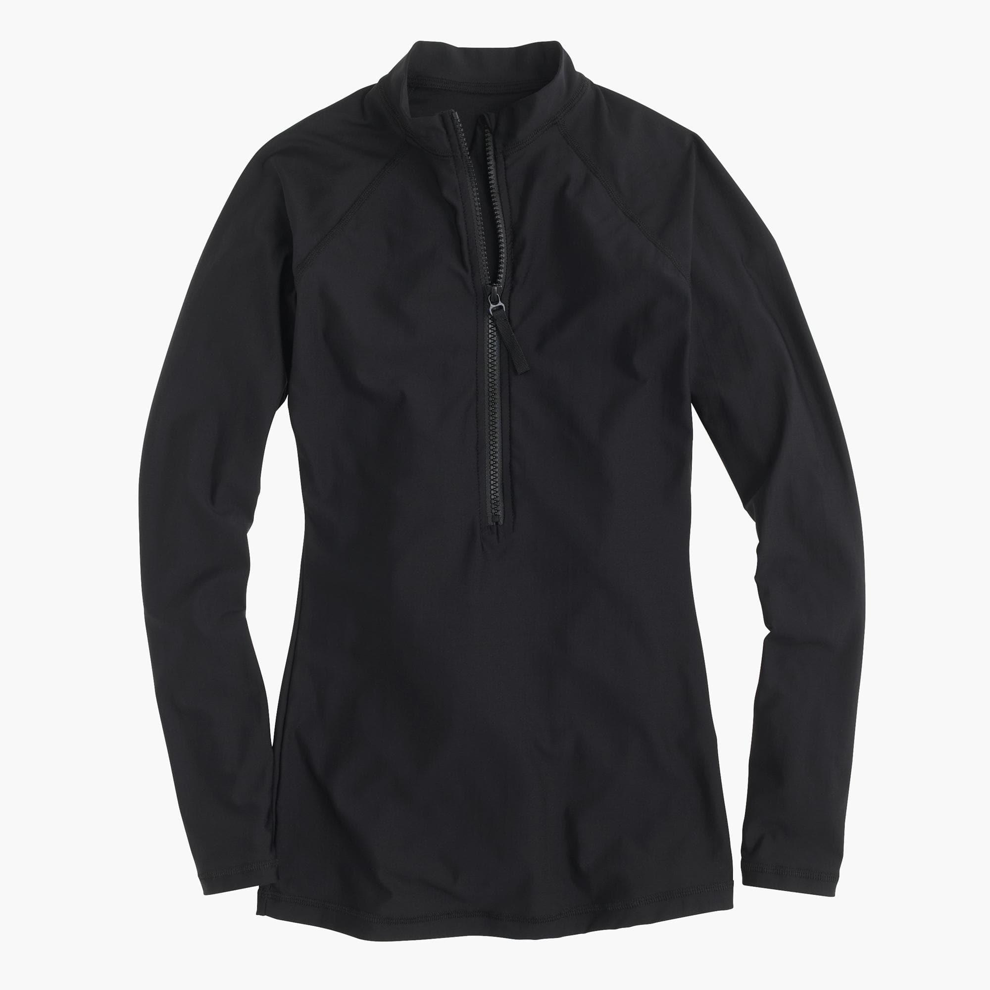 J.Crew Synthetic Solid Longsleeve Rash Guard in Black Lyst