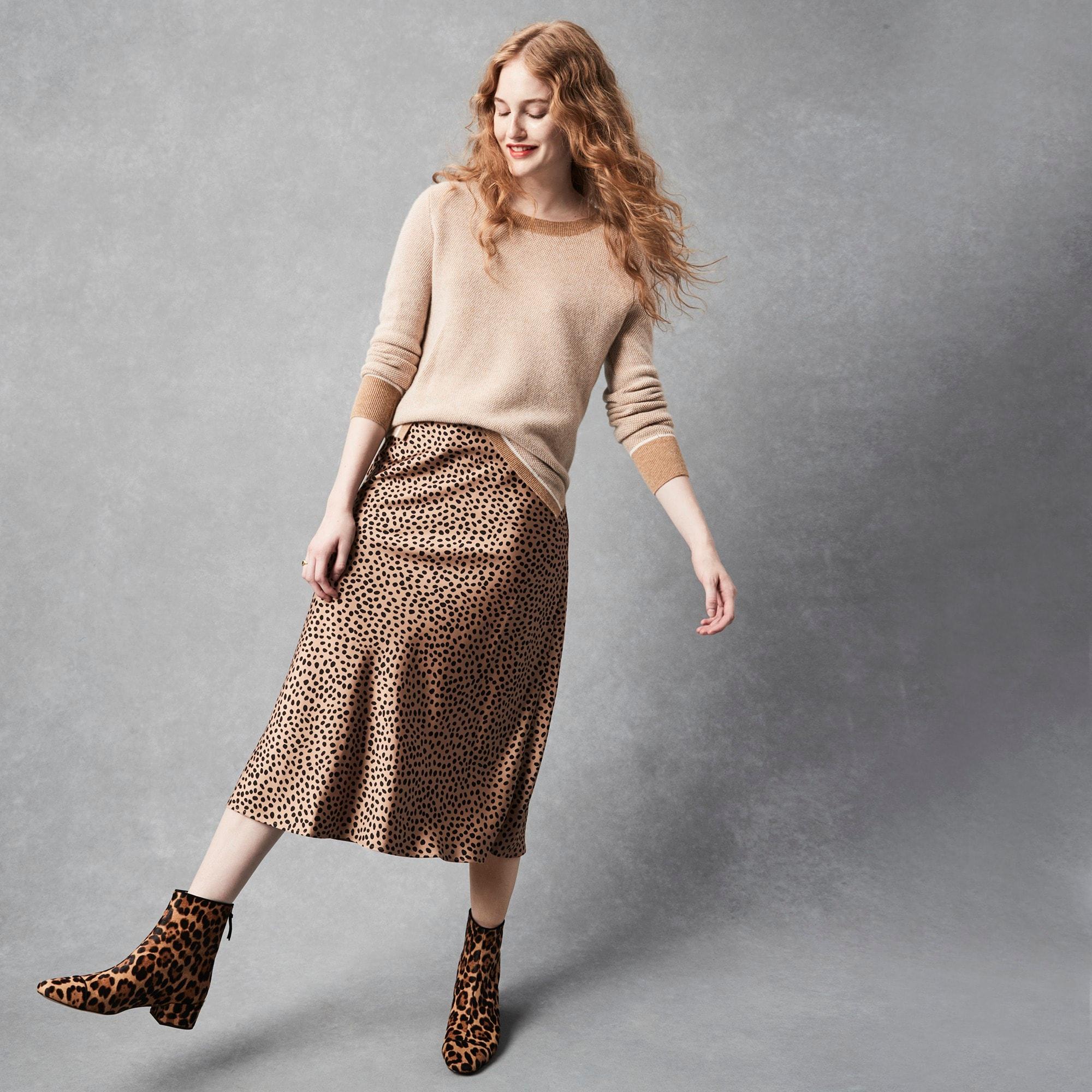 J.Crew Pull on Slip Skirt In Leopard Dot Lyst