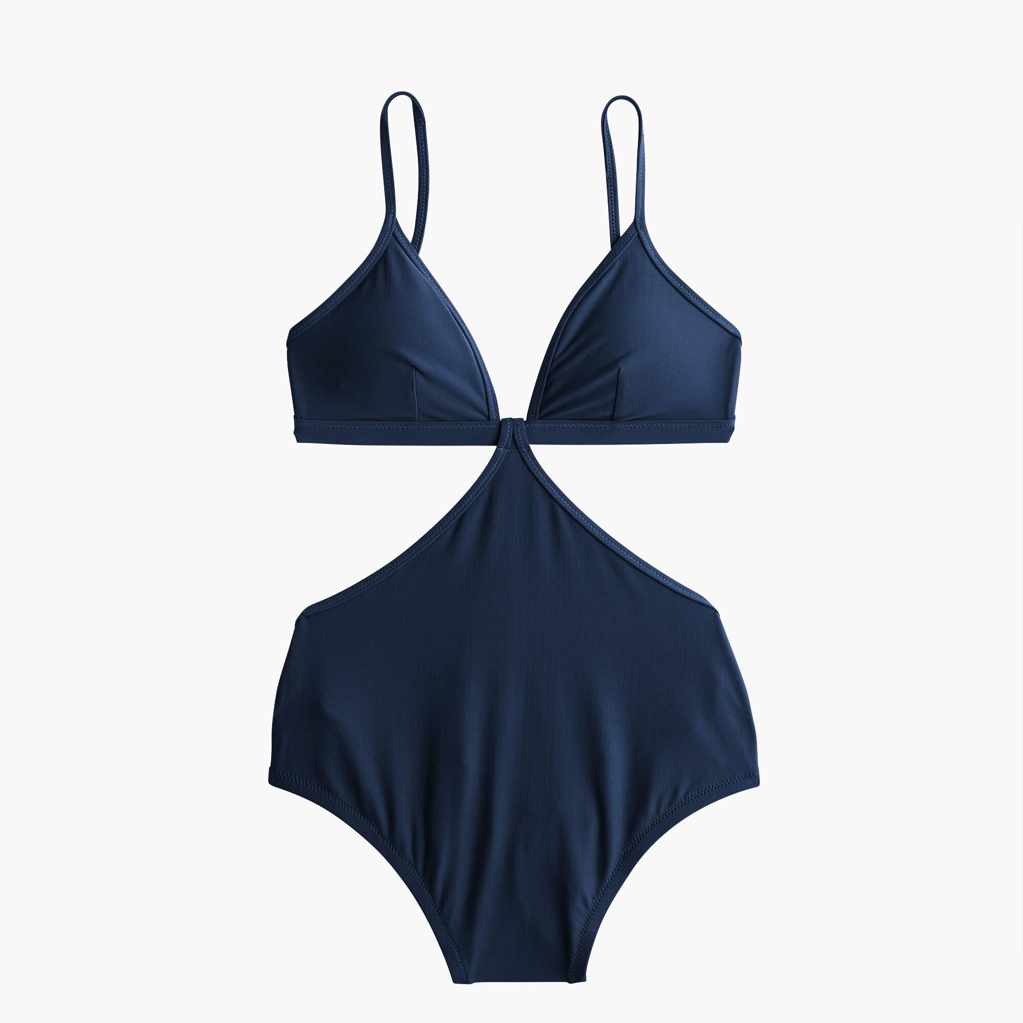 J Crew Synthetic Cutout One Piece Swimsuit In Navy Blue Lyst J Crew Synthetic Cutout One Piece Swimsuit In Navy Blue Lyst