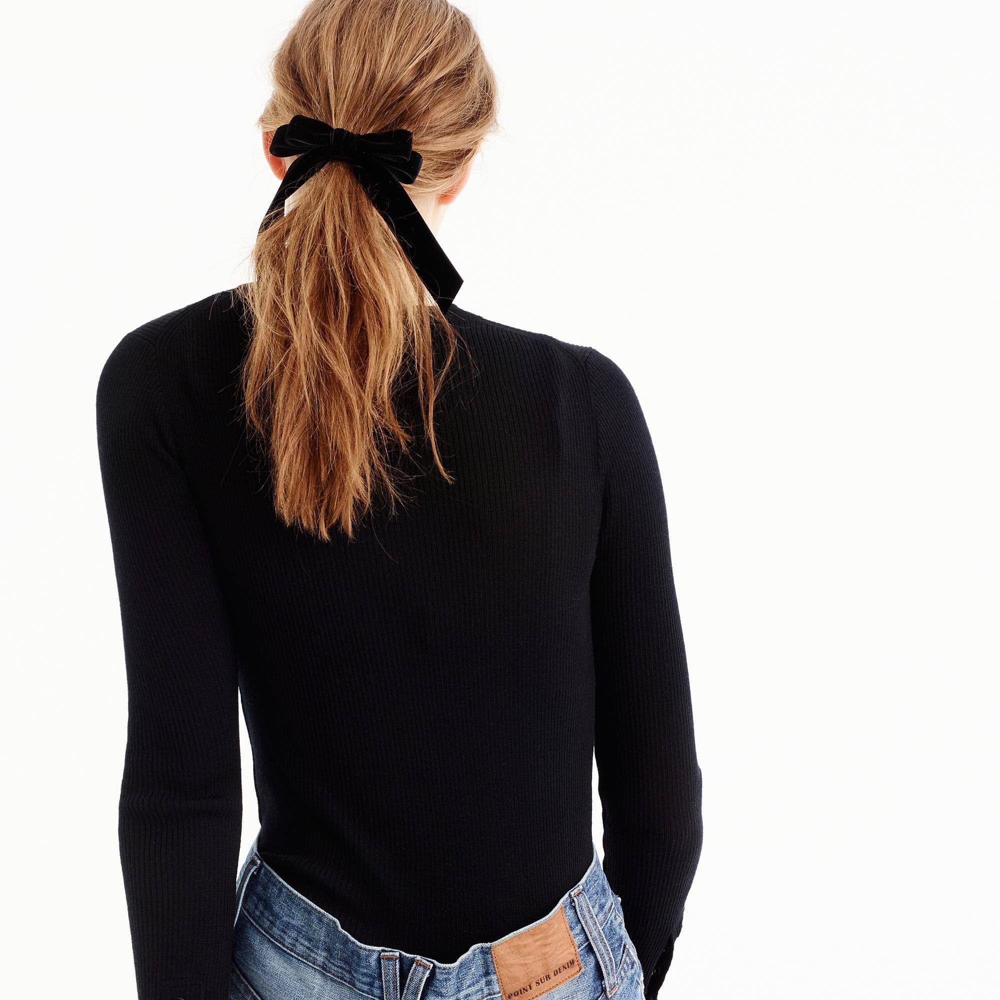 J.Crew Velvet Hair Tie in Black Lyst