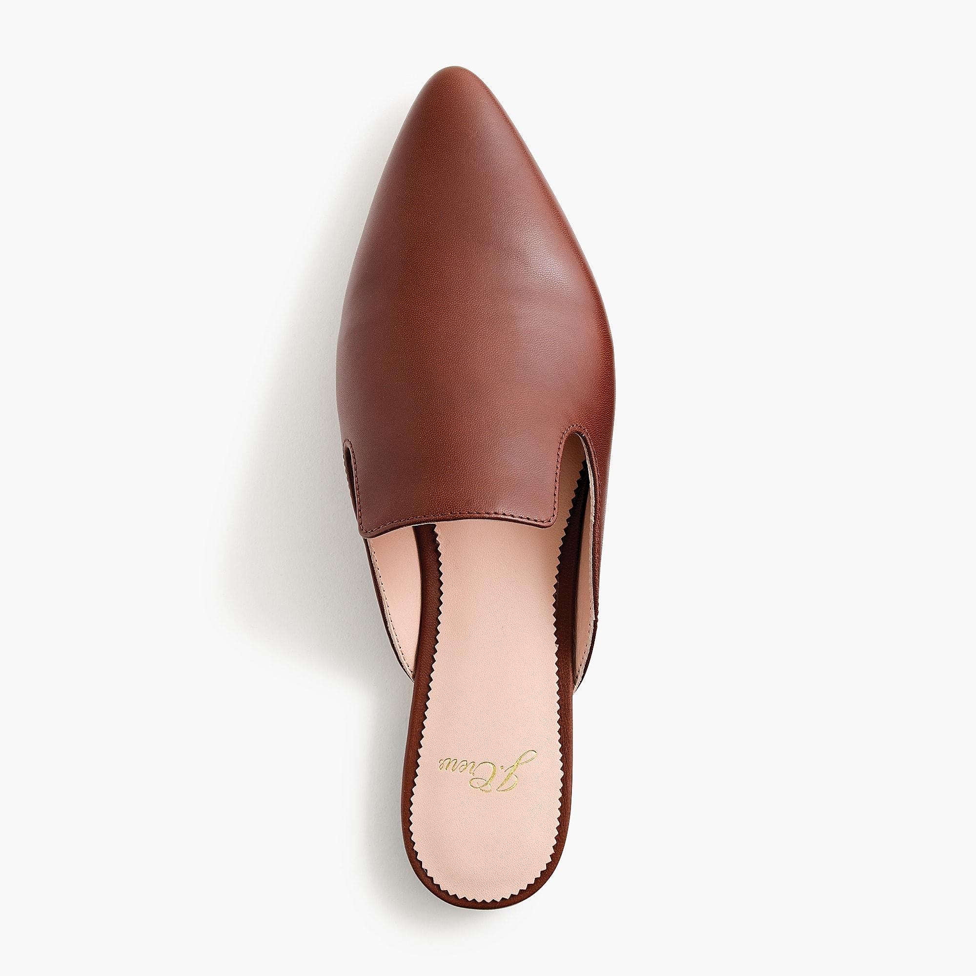 leather pointed toe mules