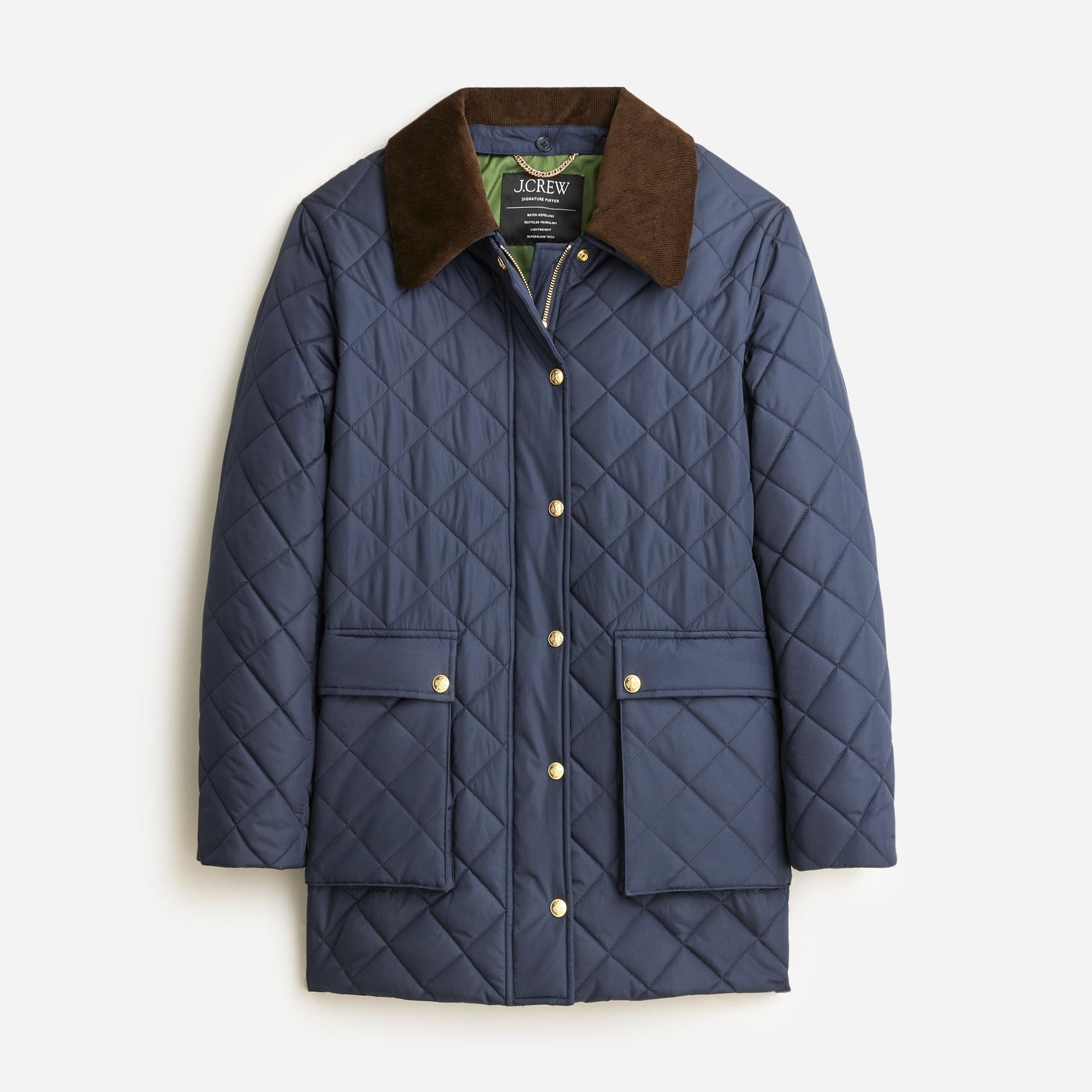 J.Crew Heritage Quilted Barn Jackettm With Primaloft® in Blue Lyst