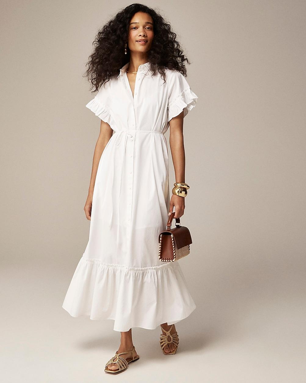 J.Crew Amelia Maxi Shirtdress in White Lyst