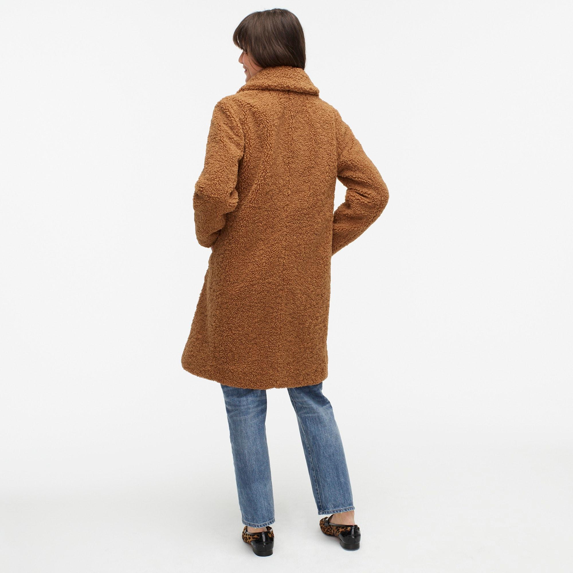 J.Crew Teddy Sherpa Topcoat in Brown | Lyst