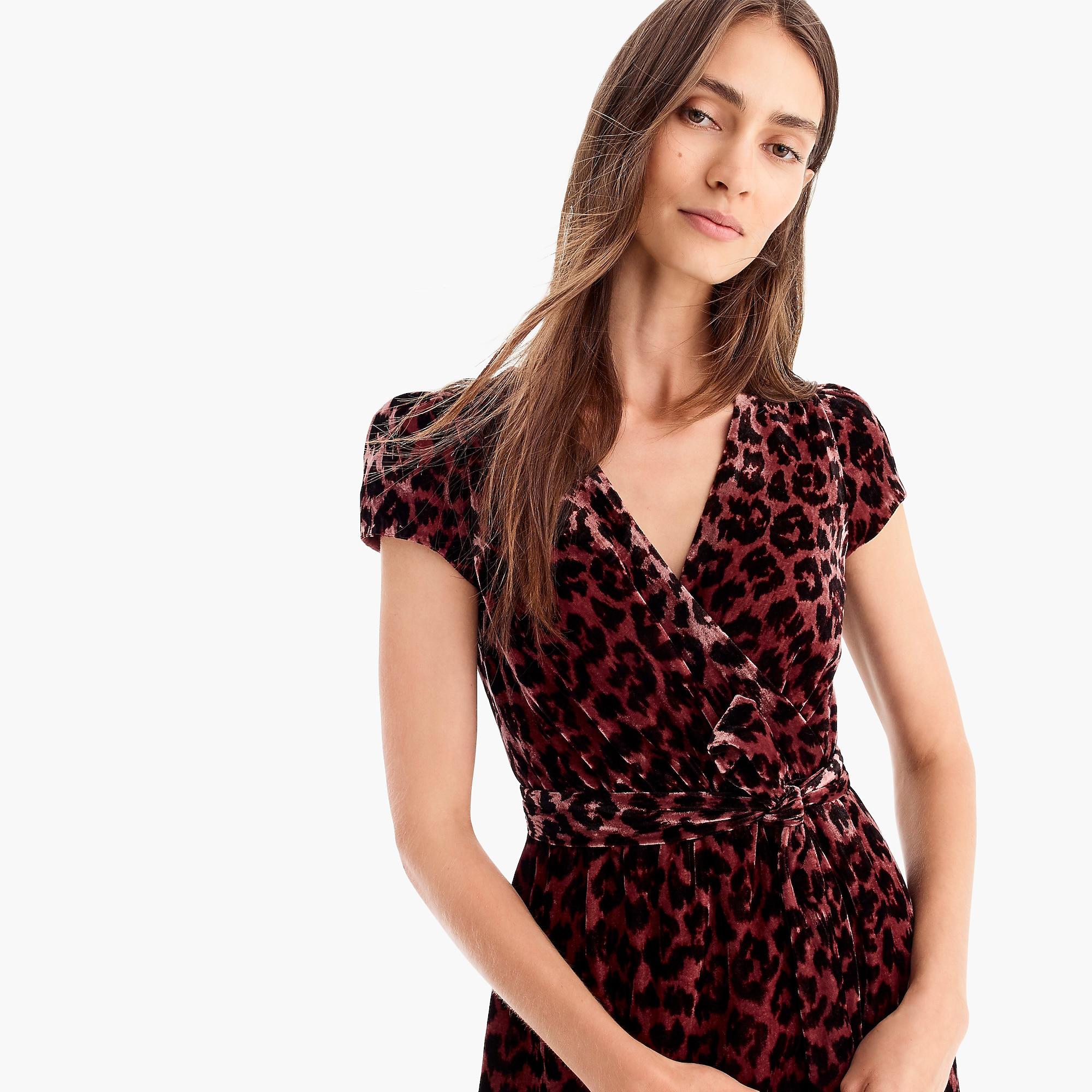 j crew leopard wrap dress