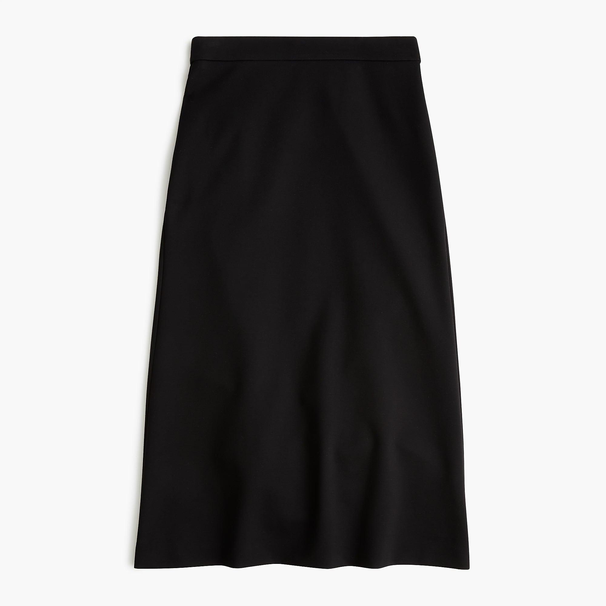 J.Crew Synthetic Midi A-line Skirt In Structured Ponte in Black - Lyst