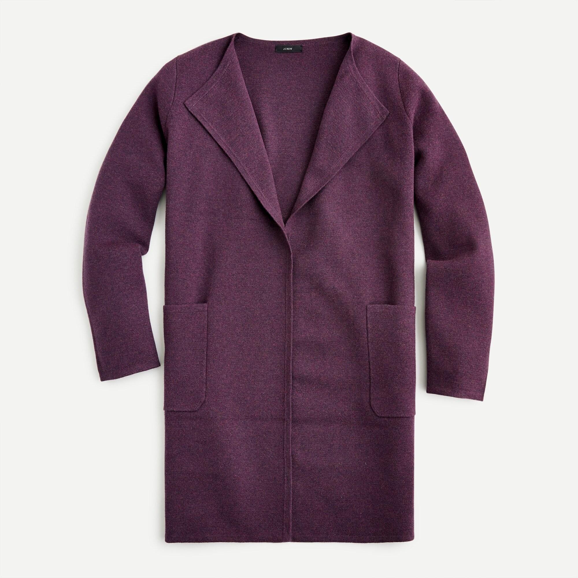 J.Crew Cotton Juliette Collarless Sweaterblazer in Purple Lyst