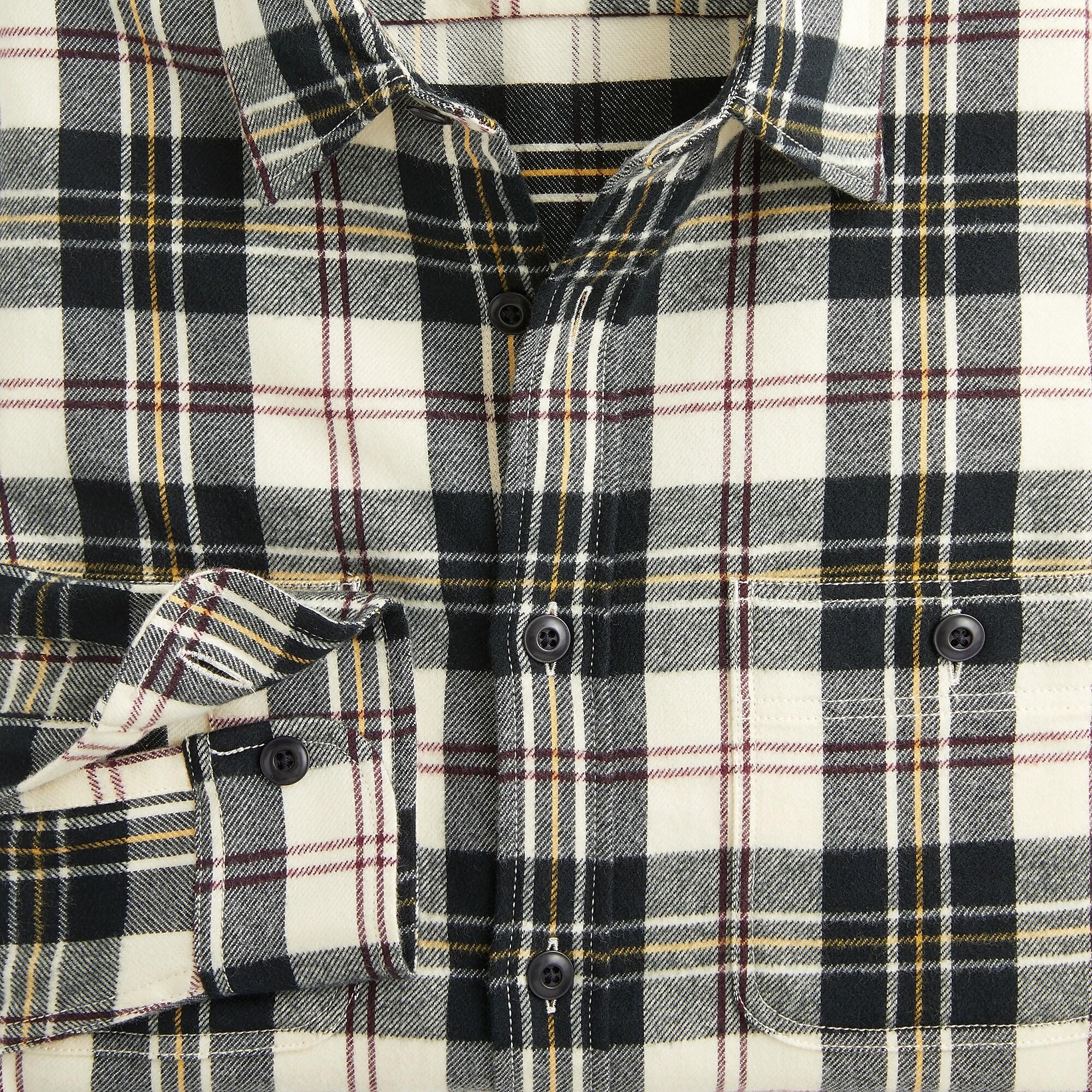 J.Crew Slim Midweight Flannel Shirt In Ivory Plaid in Black for Men - Lyst