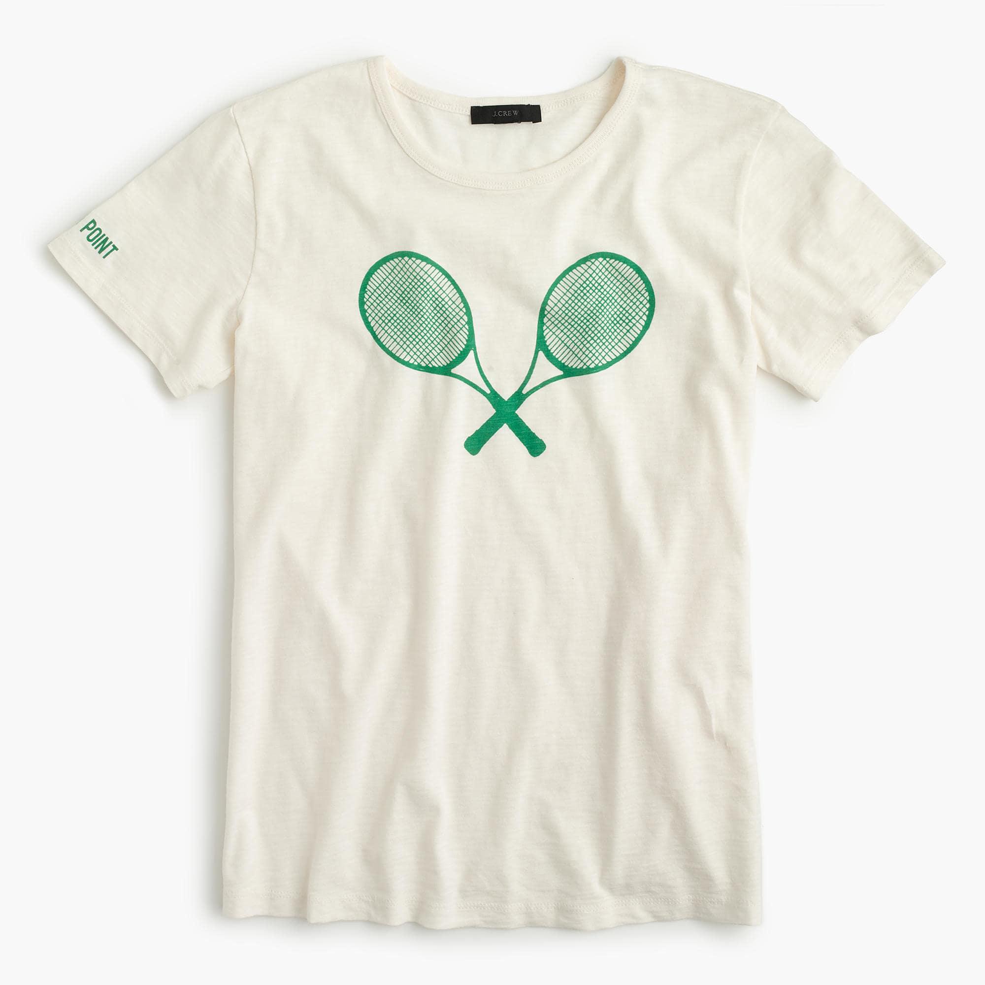 J.Crew Tennis Raquet T-shirt in White | Lyst