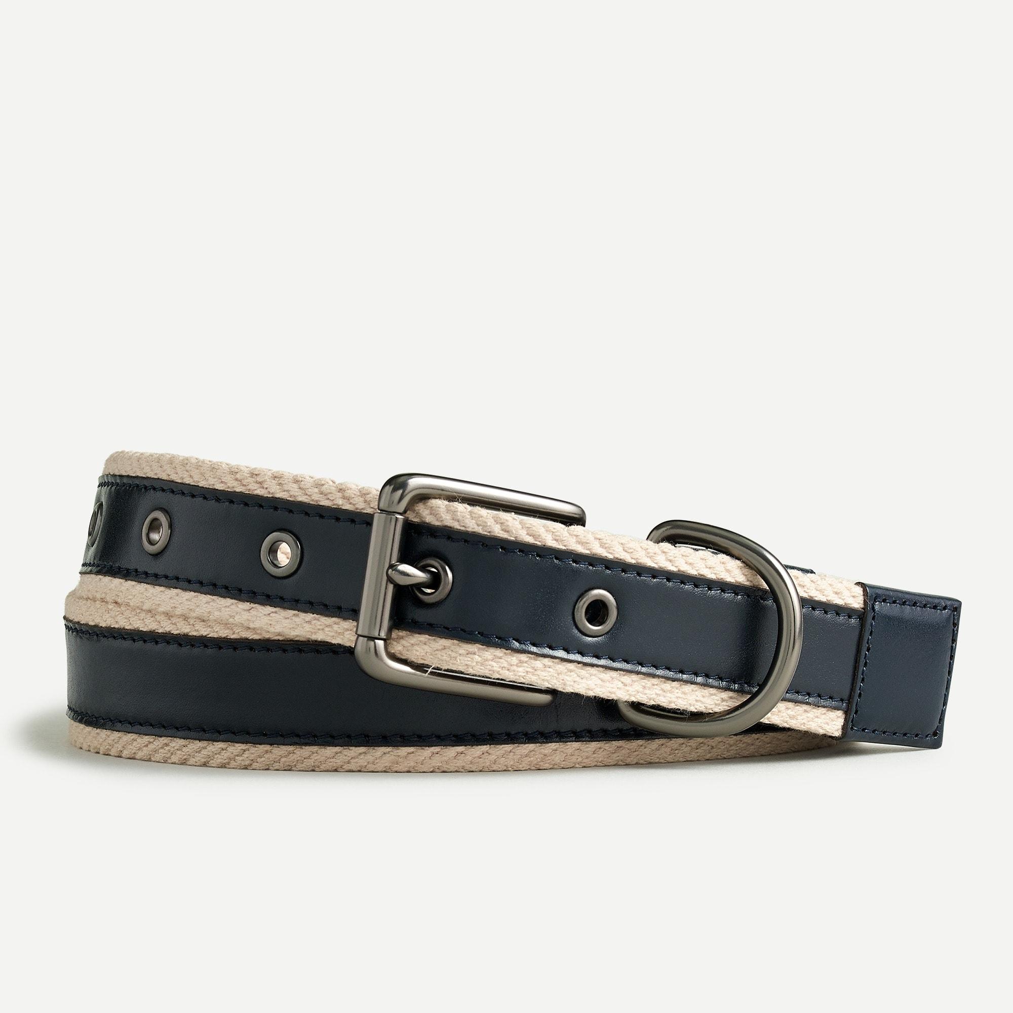 J.Crew Braided Belt In Cotton And Leather in Navy Natural (Blue) for Men Lyst