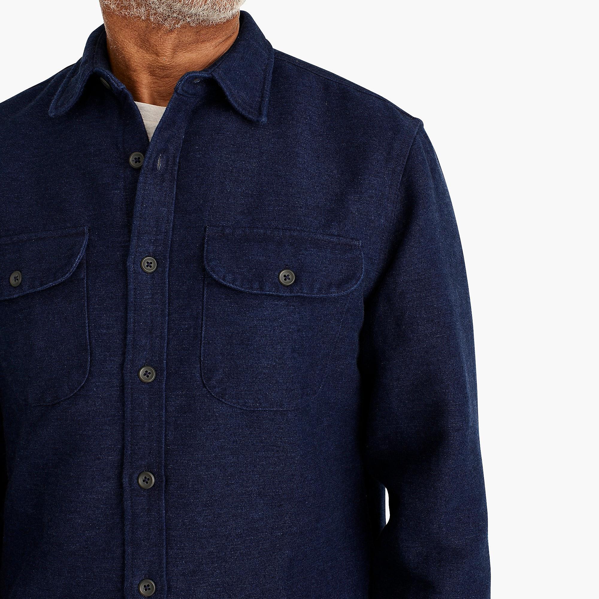 J.Crew Cotton Heavyweight Chamois Workshirt In Indigo in Blue for Men