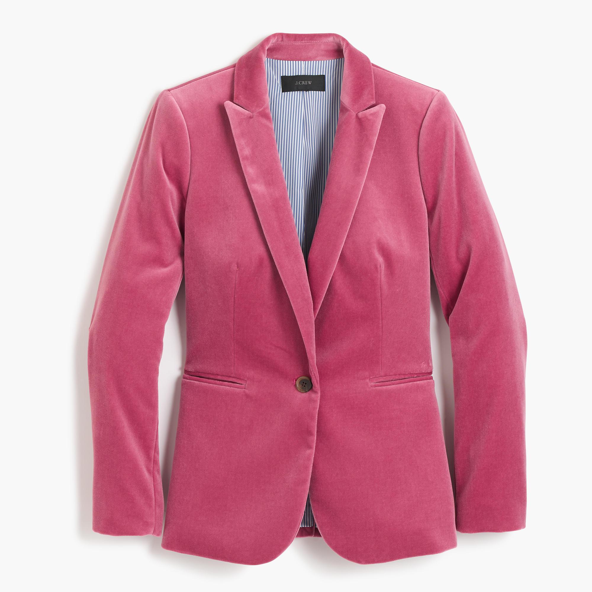 J.Crew Petite Parke Blazer In Velvet in Pink Lyst