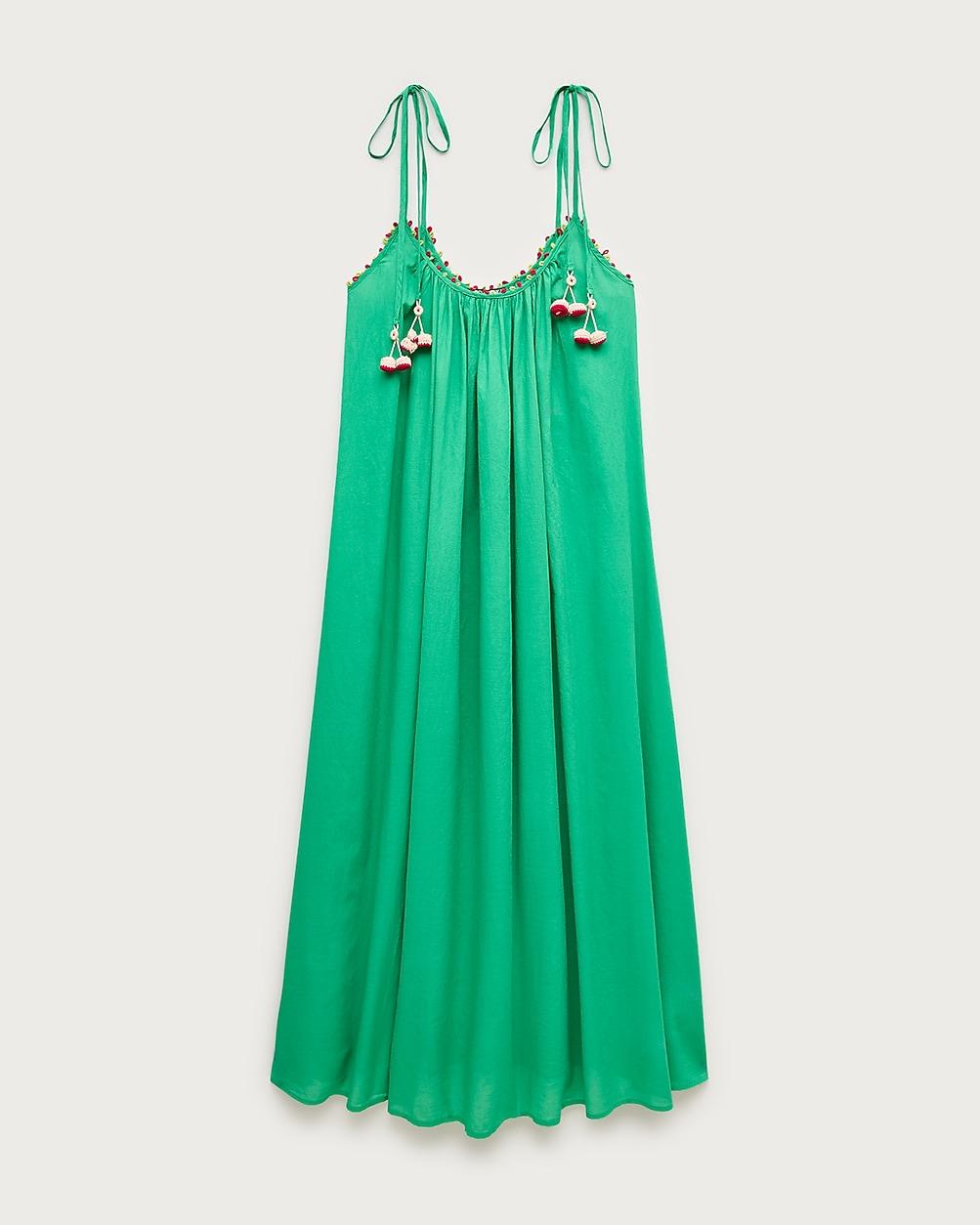 j crew green maxi dress Wave Maxi Dress In Cotton Voile For Women