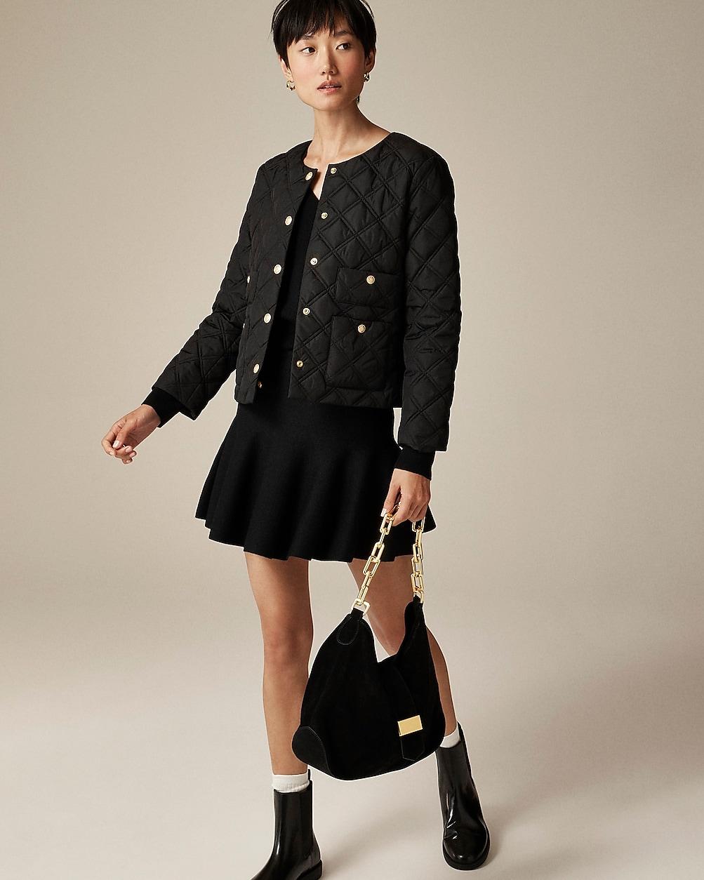 J.Crew Quilted Lady Puffer Jacket in Black Lyst