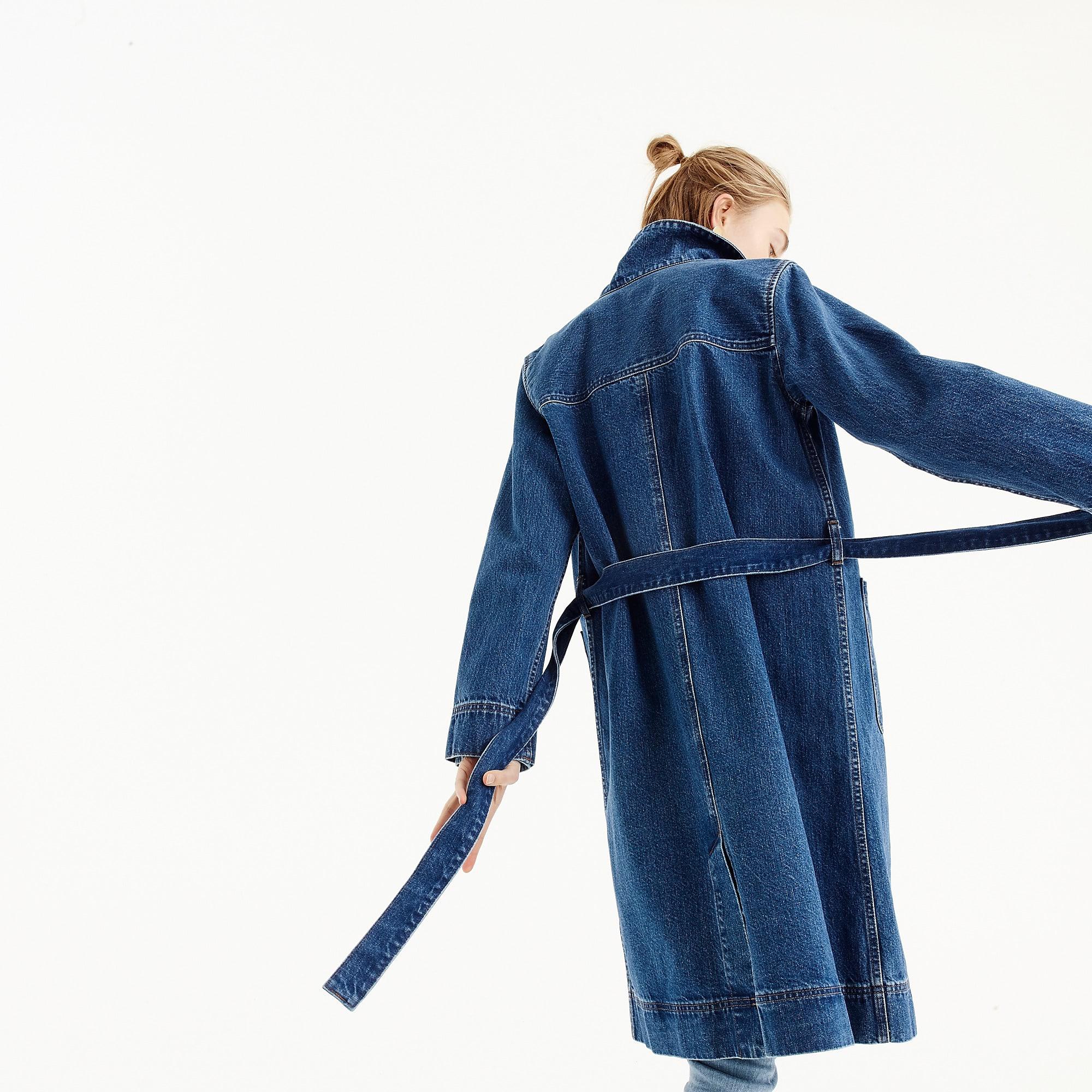 j crew denim trench coat