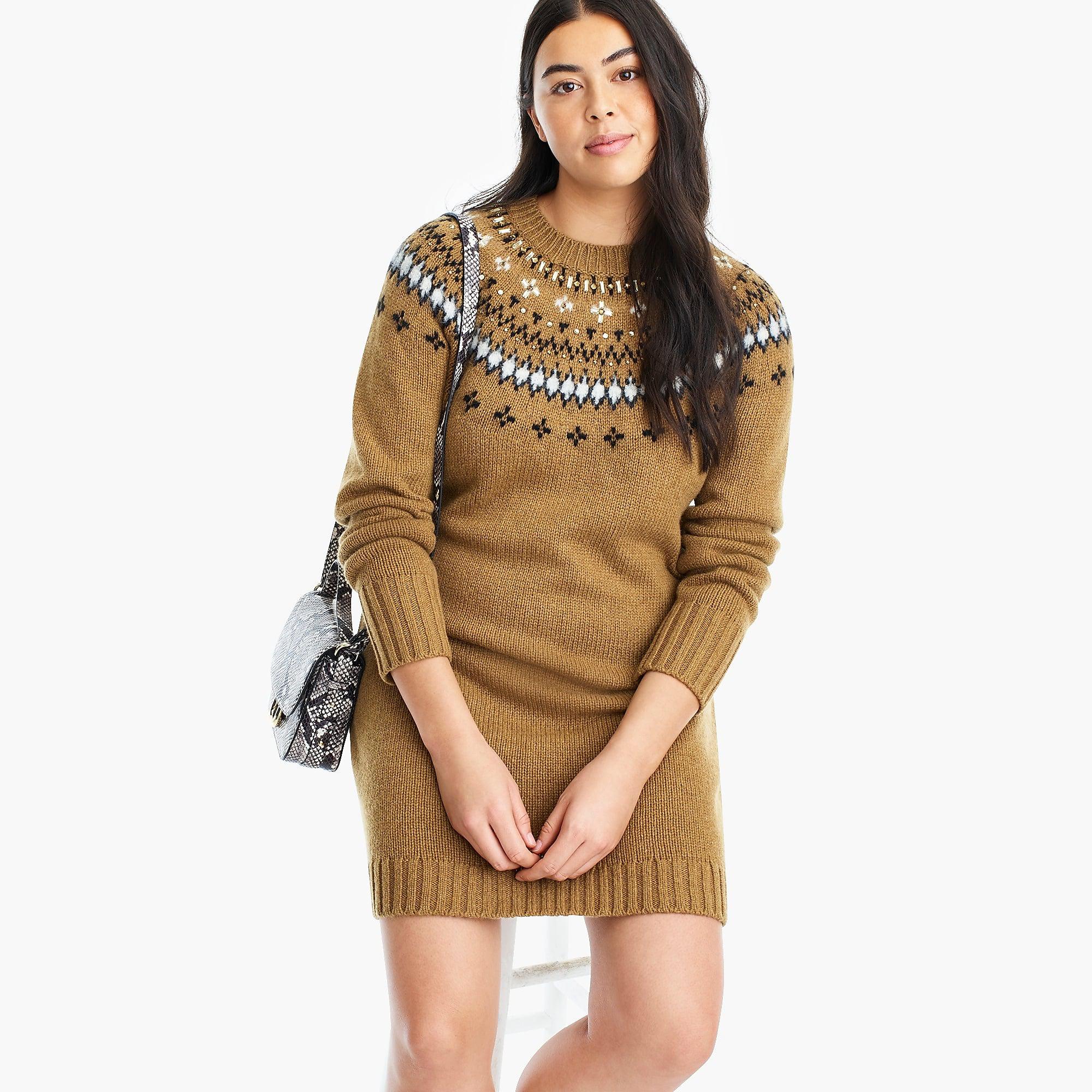 fair isle sweater dress women