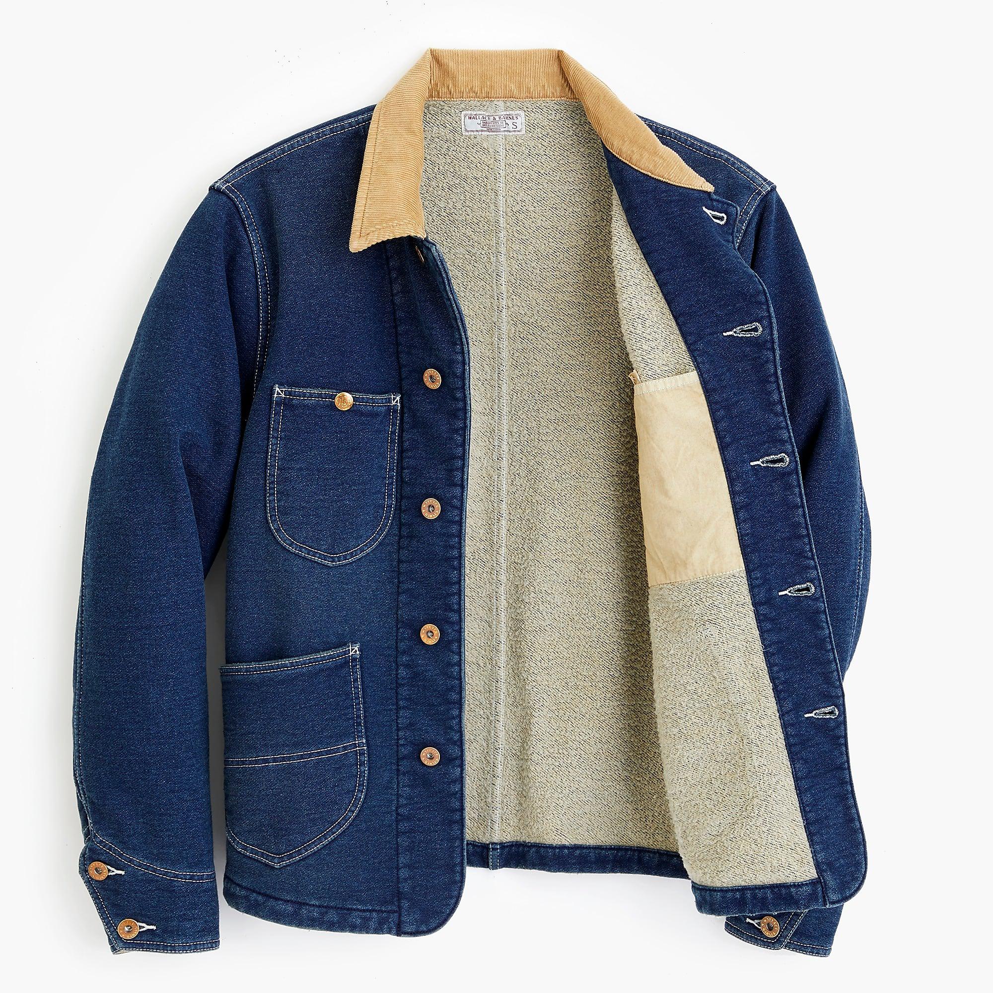 wallace & barnes indigo fleece chore jacket