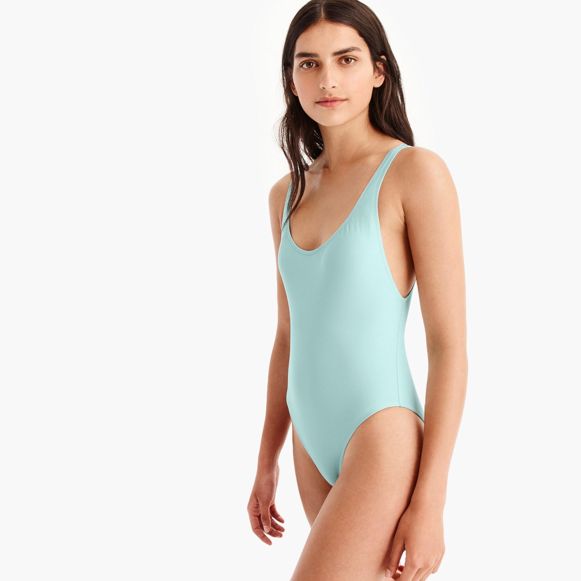J.Crew Synthetic Plunging Scoopback Onepiece Swimsuit in Bright Cerise