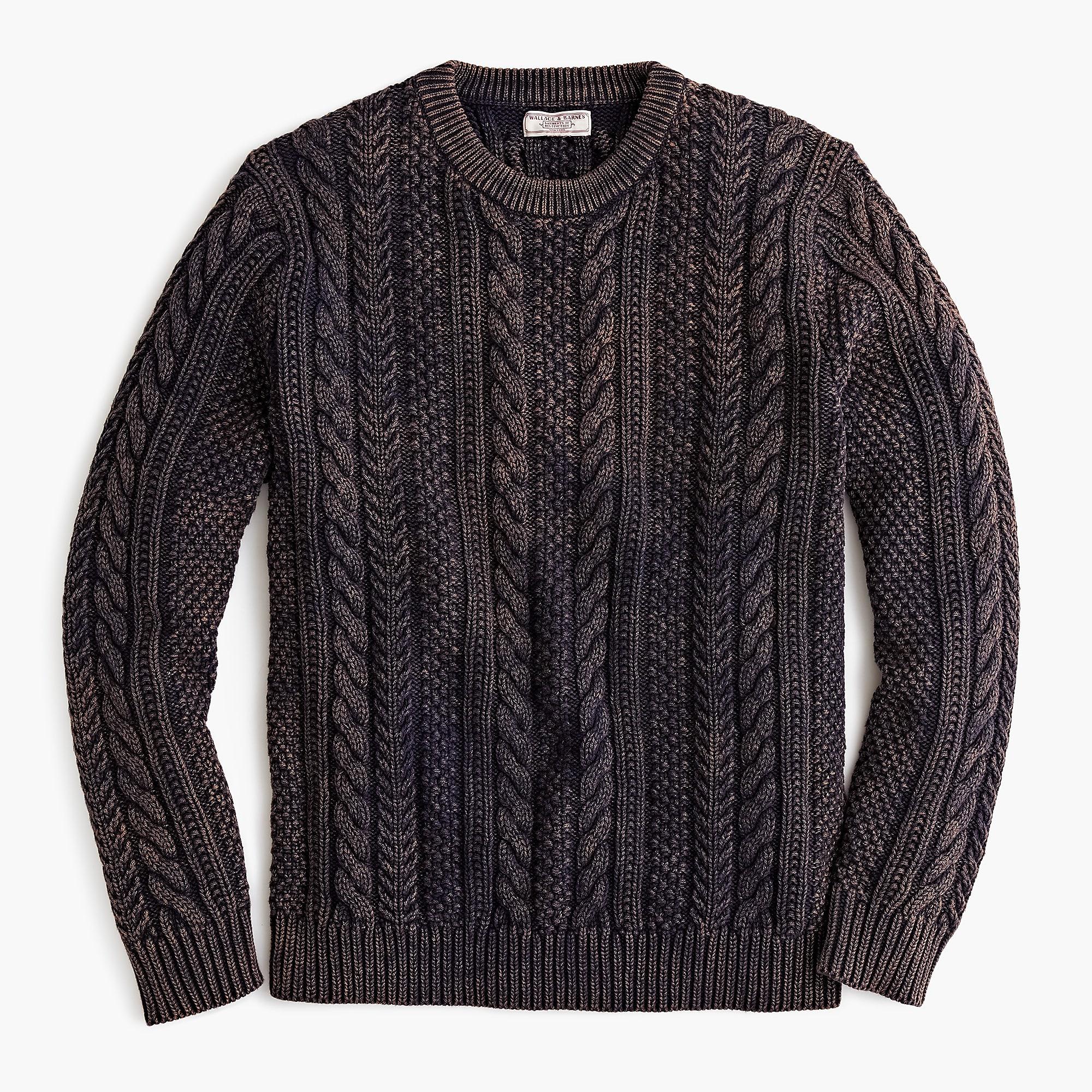 J.Crew Wallace & Barnes Cable-knit Crewneck Sweater In Washed Cotton in ...