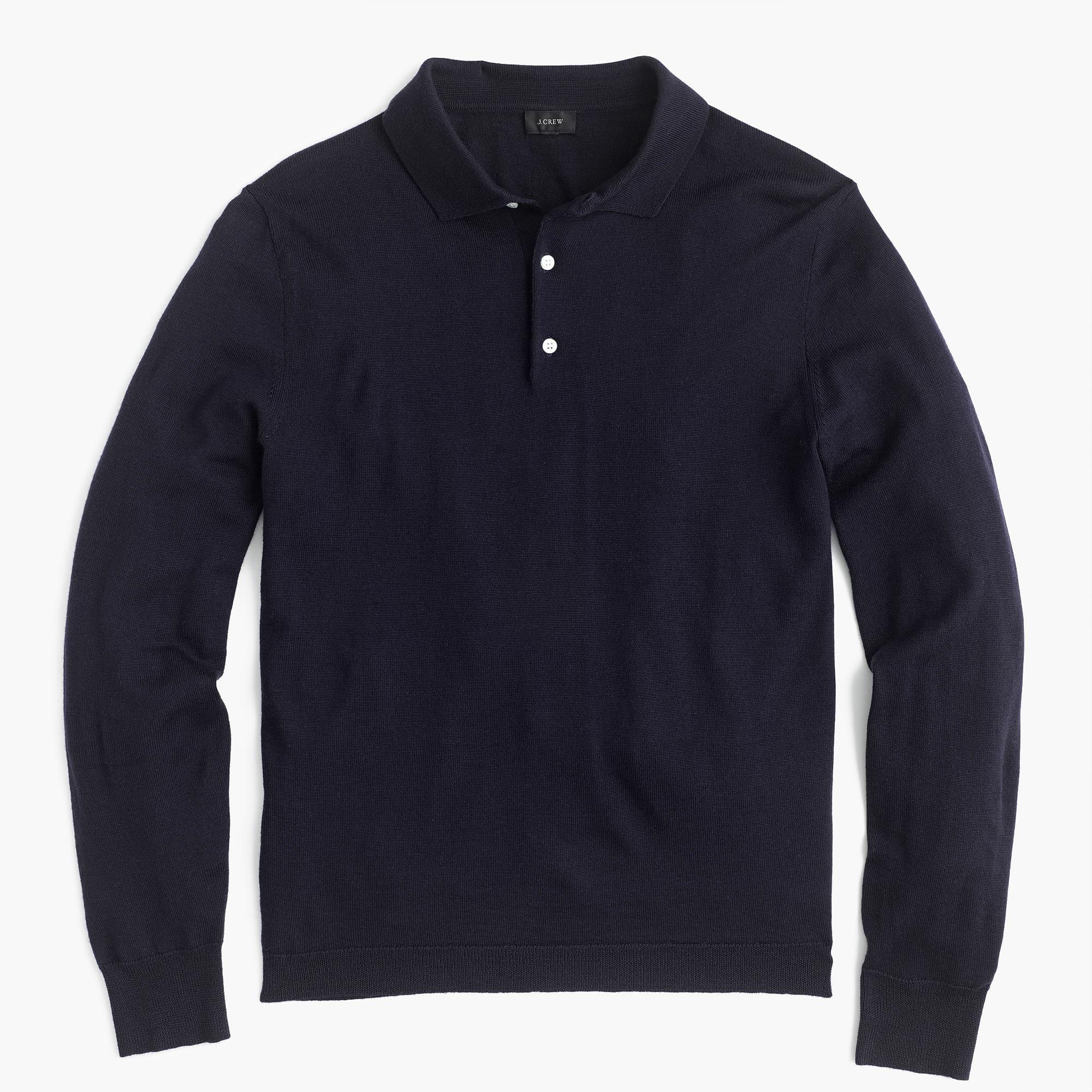 italian merino wool polo sweater