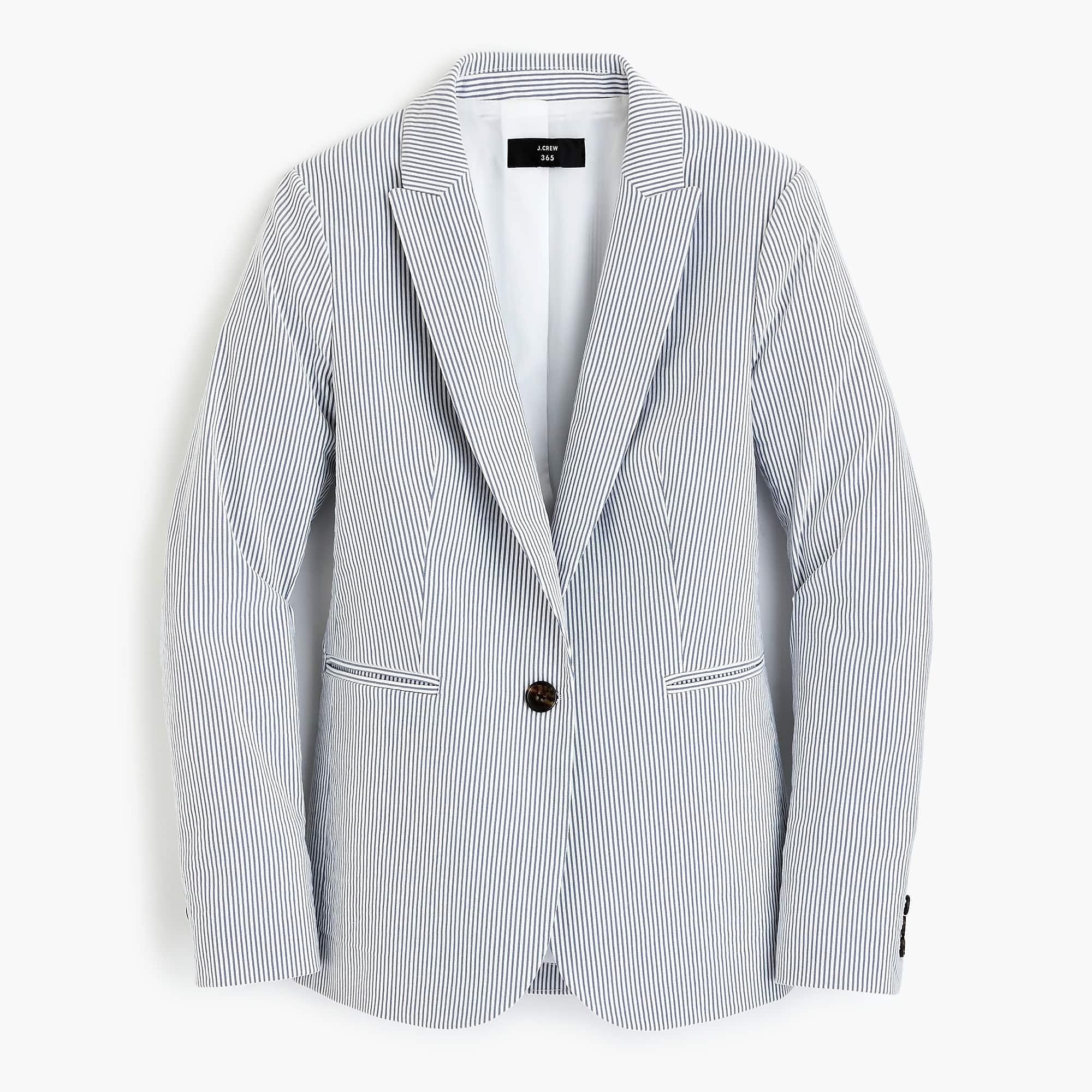 J.Crew Cotton Parke Blazer In Stretch Seersucker in Blue White (Blue