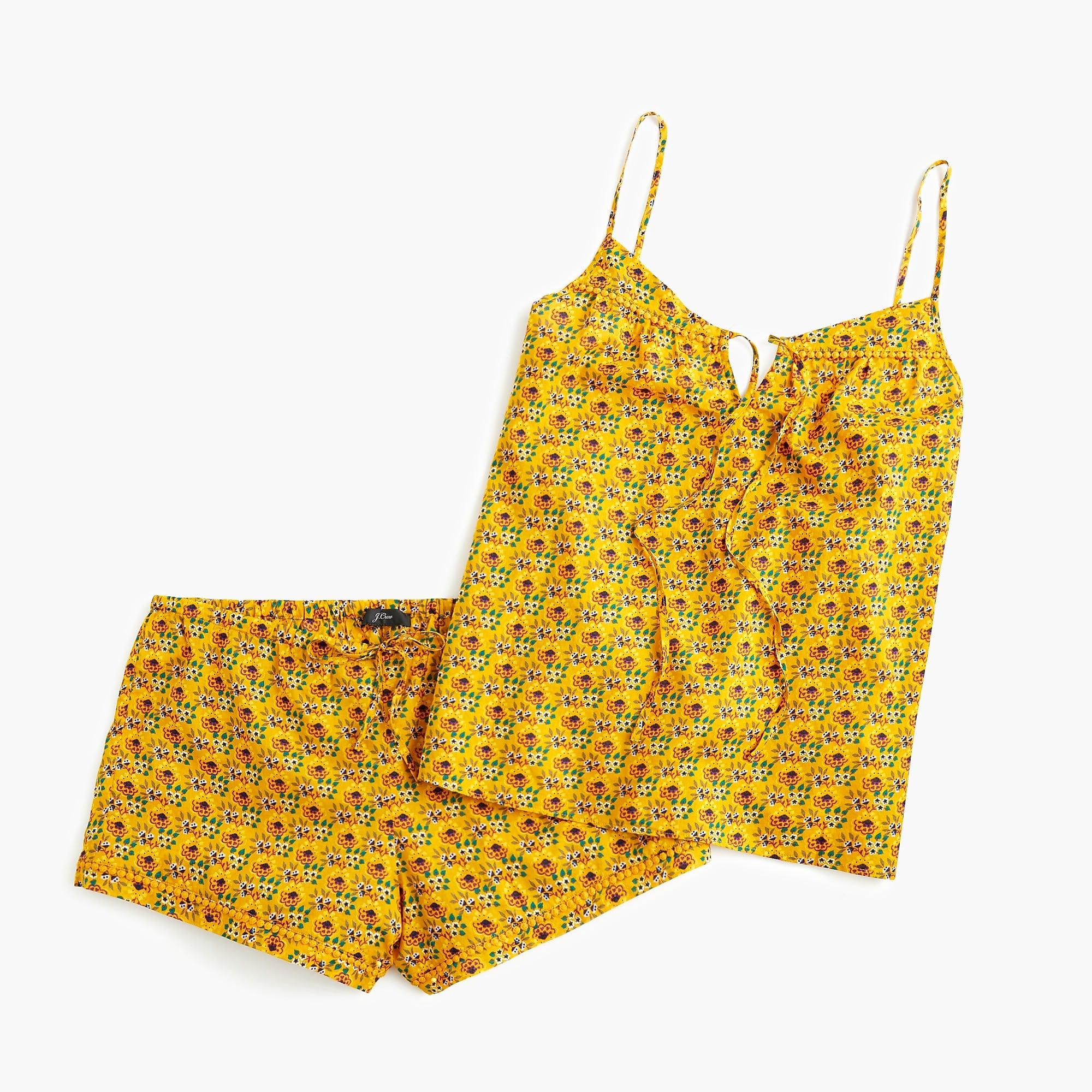 J.Crew Cotton Cami Pajama Set In Floral in Yellow Lyst