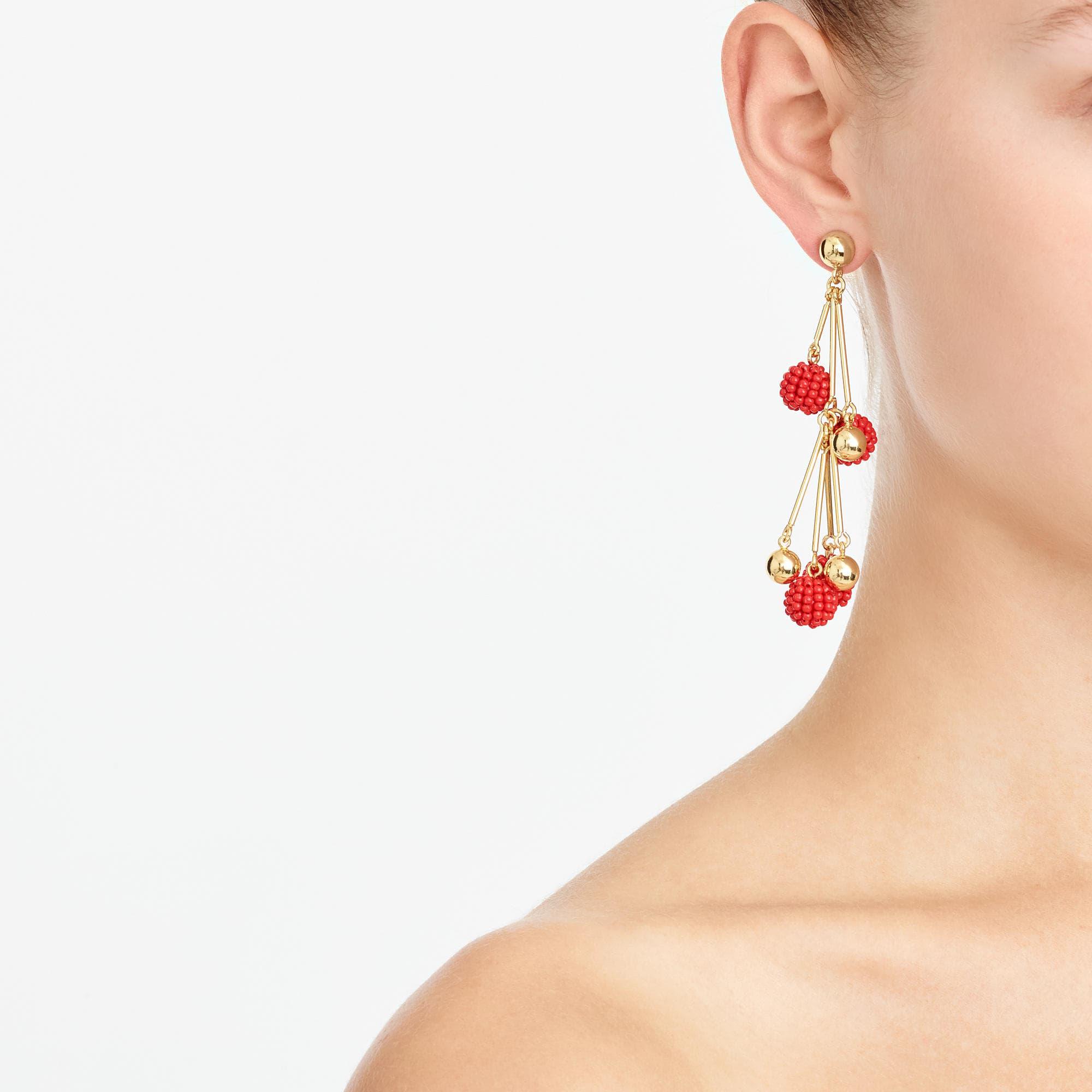 J.Crew Synthetic Beaded Drop Earrings in Red Lyst