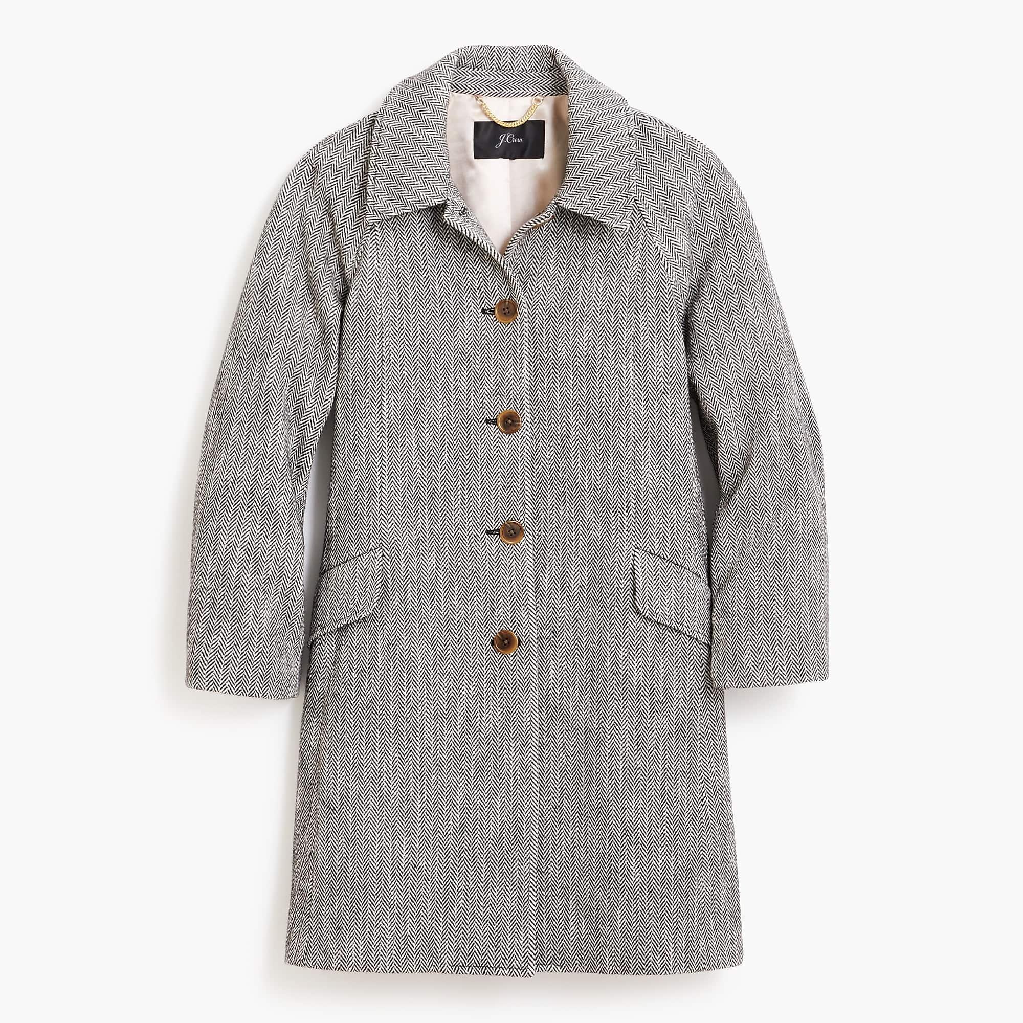J.Crew Wool Car Coat In Herringbone in Gray Lyst