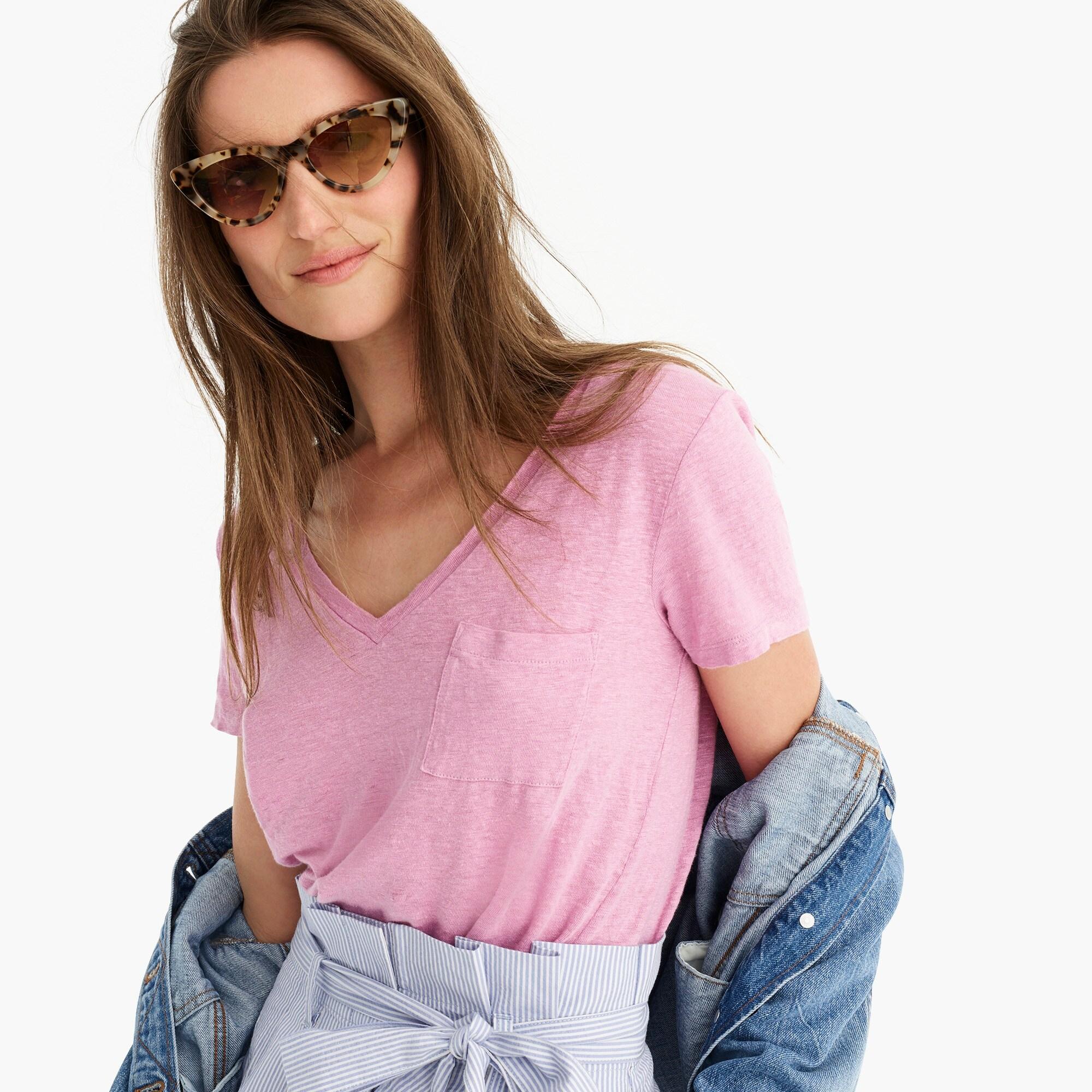 linen v neck shirt