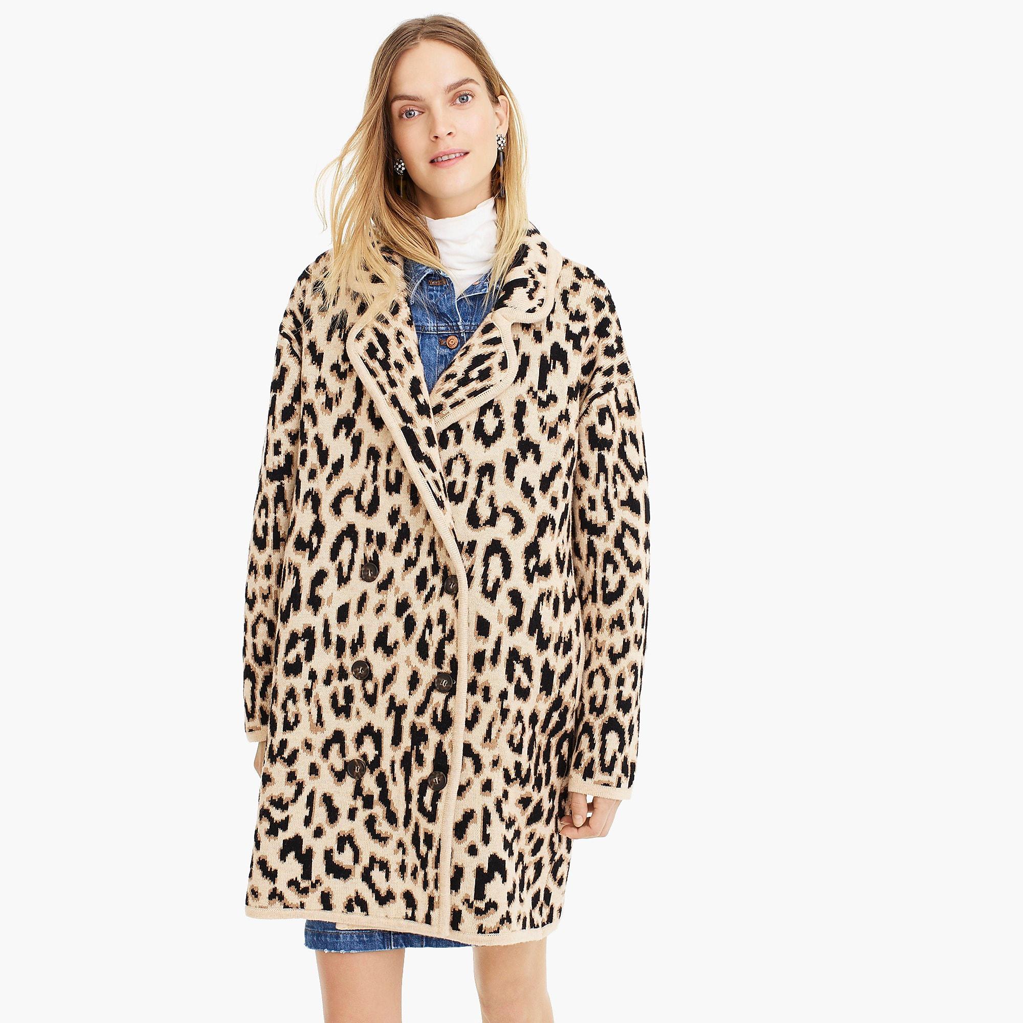 j crew double leopard coat