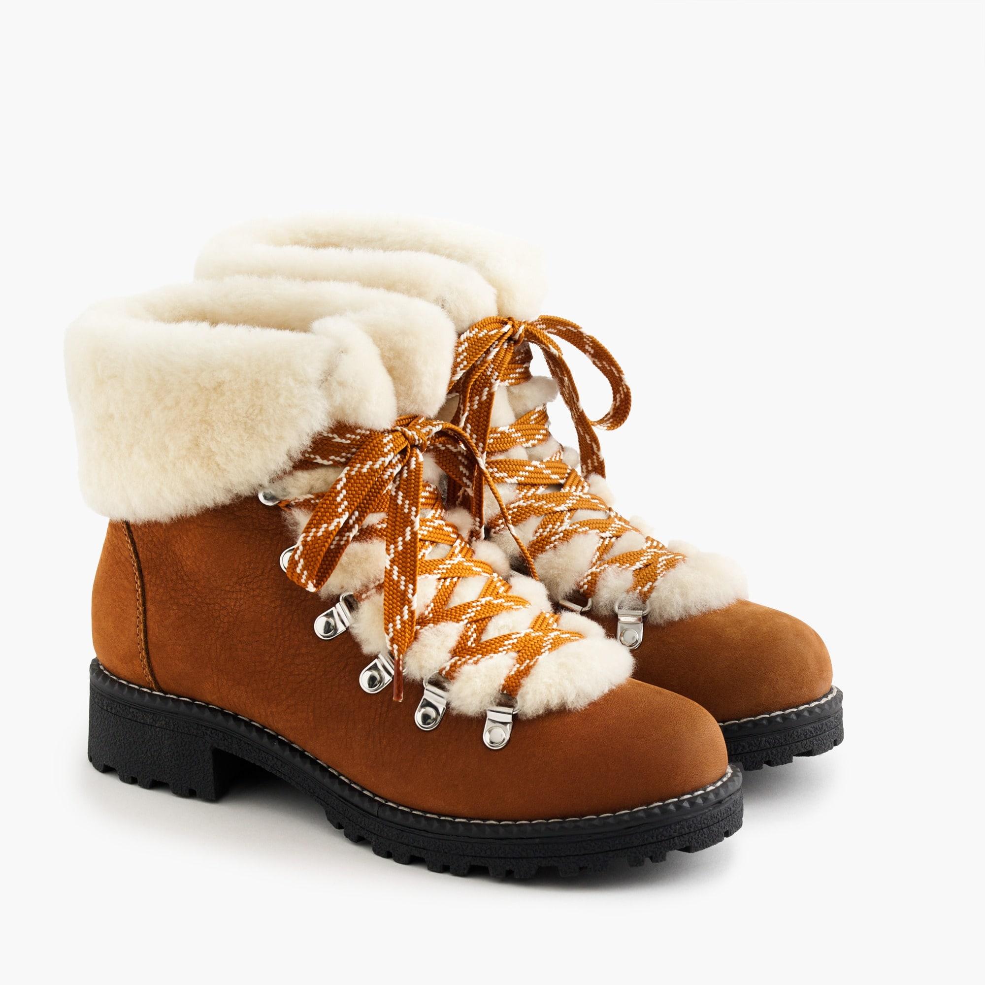 j crew nordic boots pink