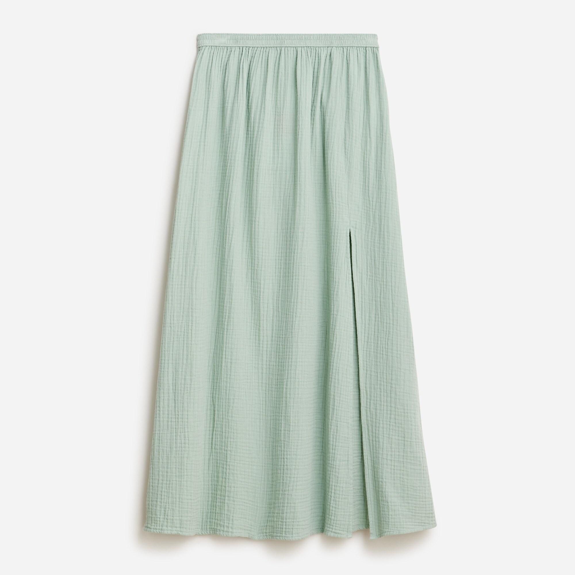 J.Crew Sideslit Soft Gauze Maxi Skirt in Green Lyst