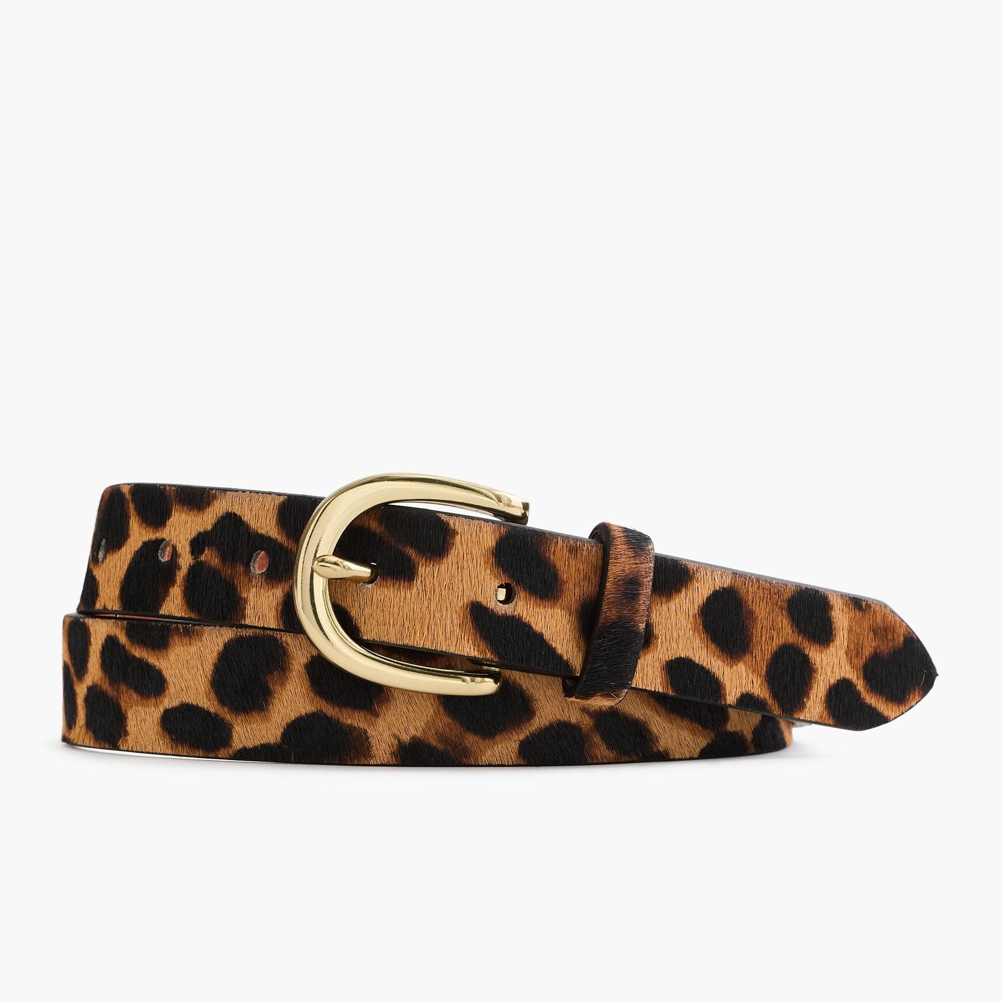 J.Crew Denim Calf Hair Belt In Leopard Lyst