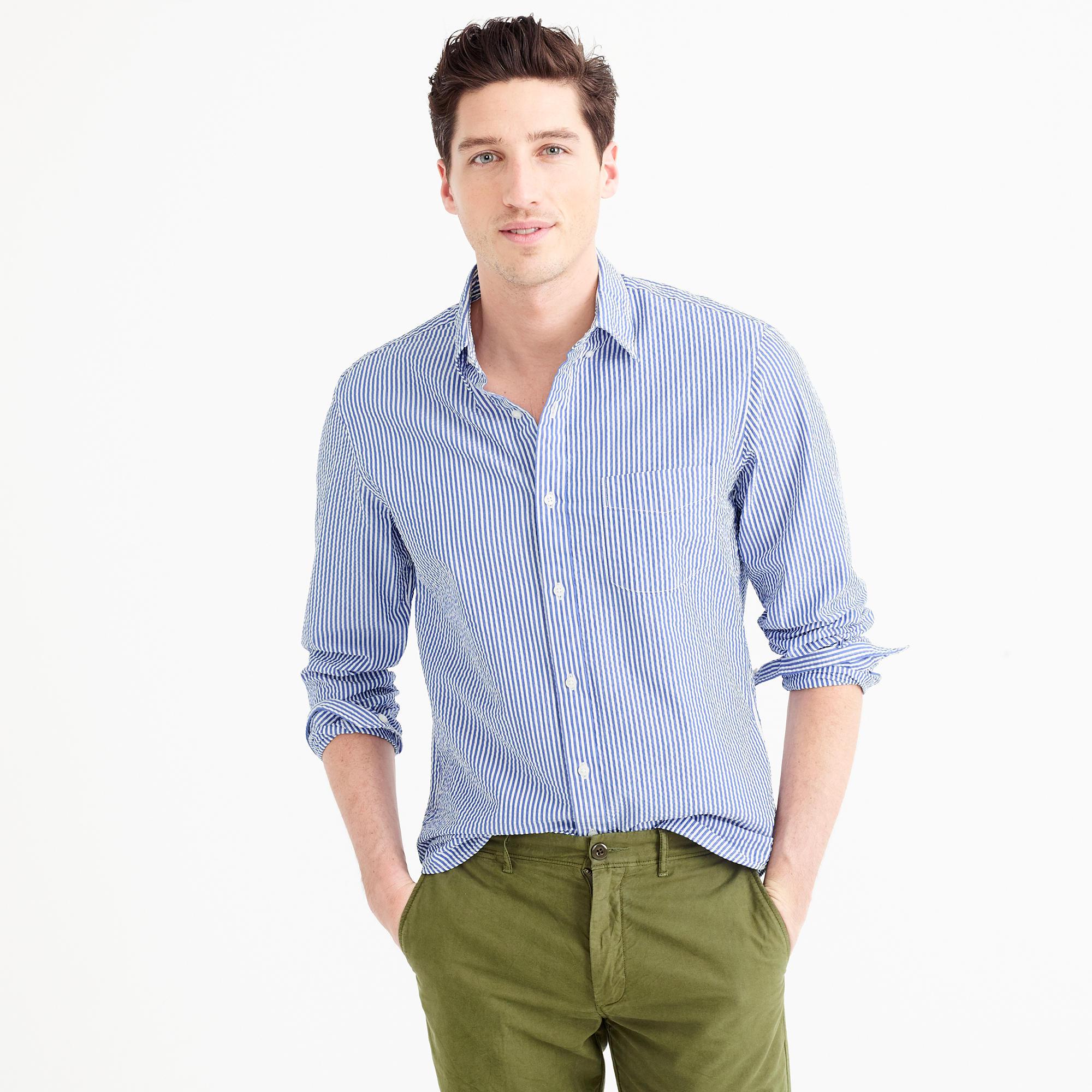 J.Crew Cotton Seersucker Shirt In 