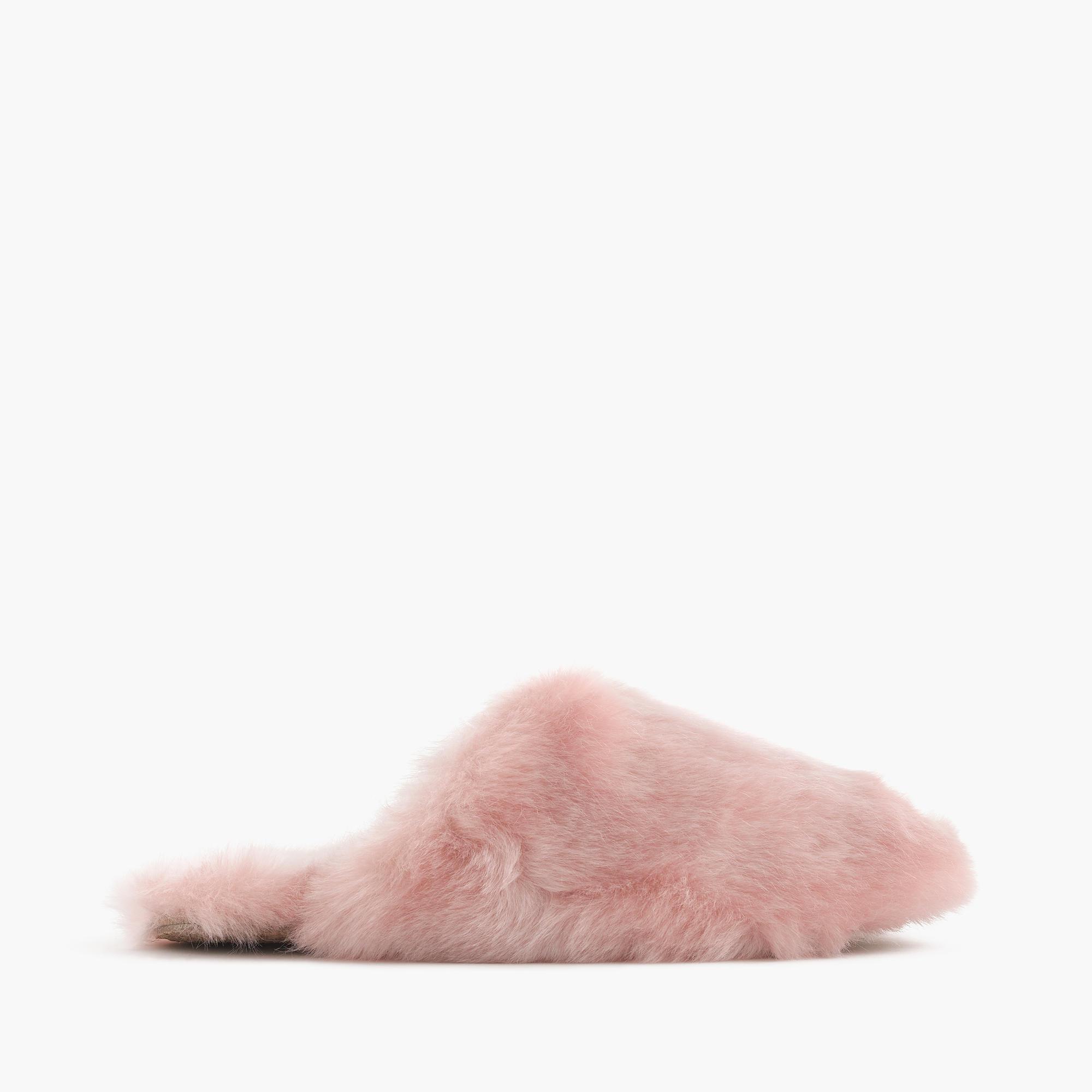 J.Crew Fuzzy Slippers in Pink - Lyst