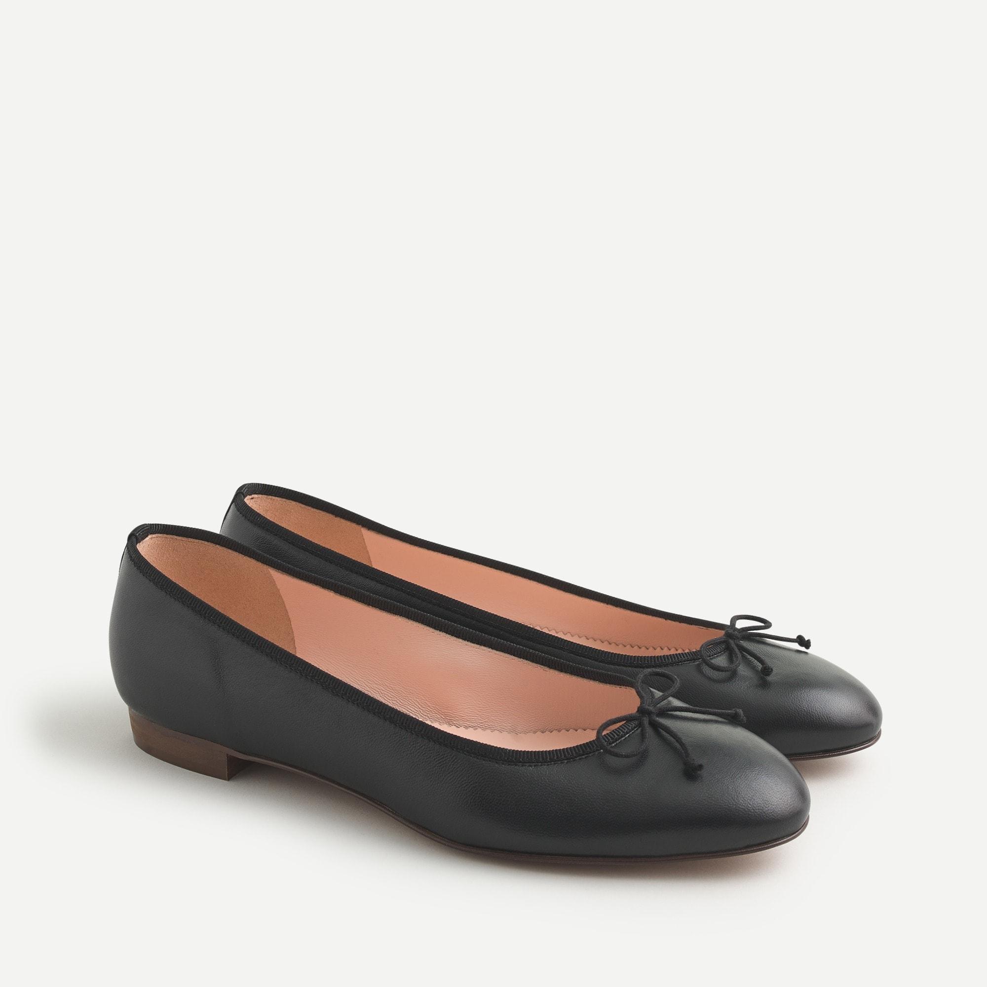 J.Crew Coco Leather Ballet Flats in Black - Save 57% - Lyst