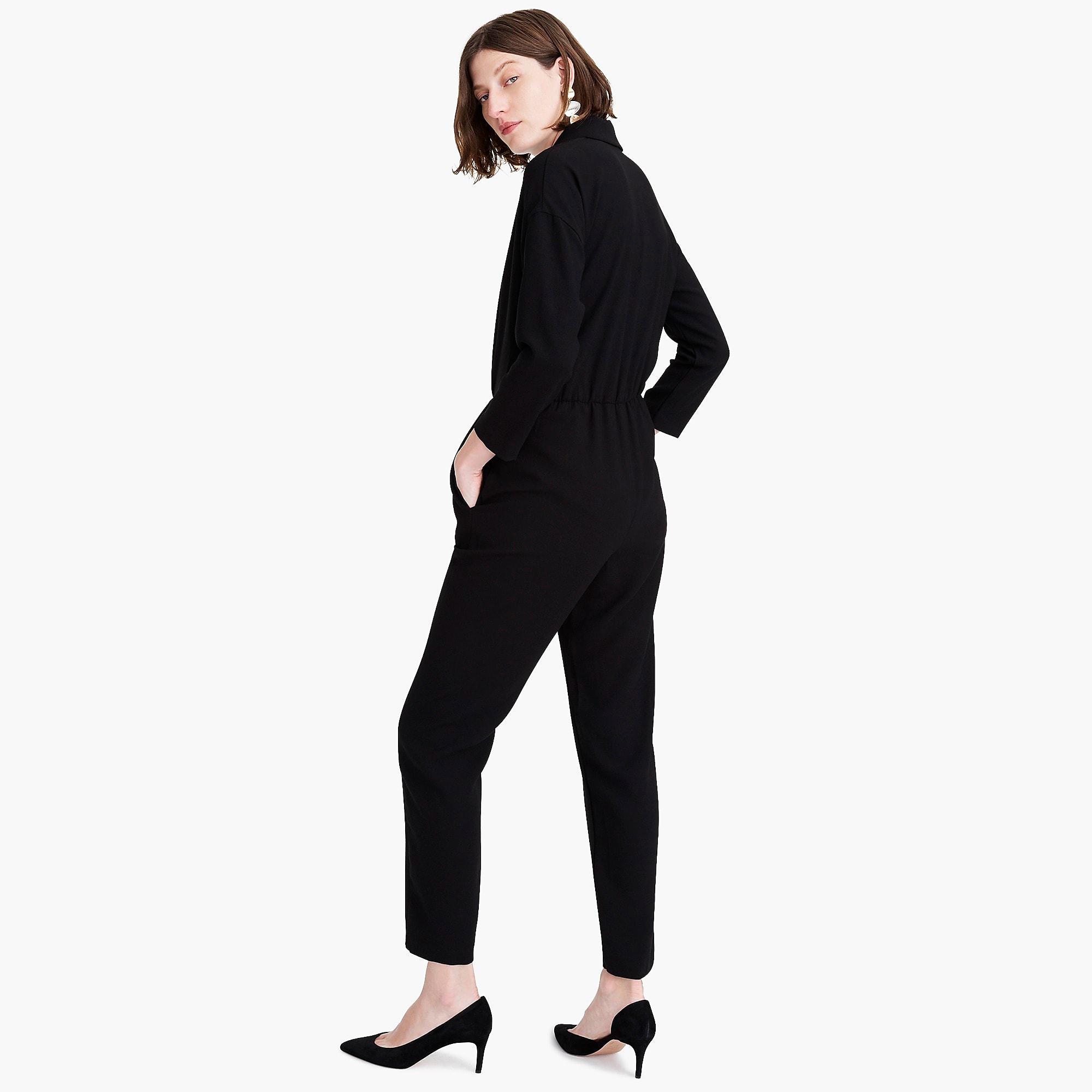 j crew crepe lapel jumpsuit