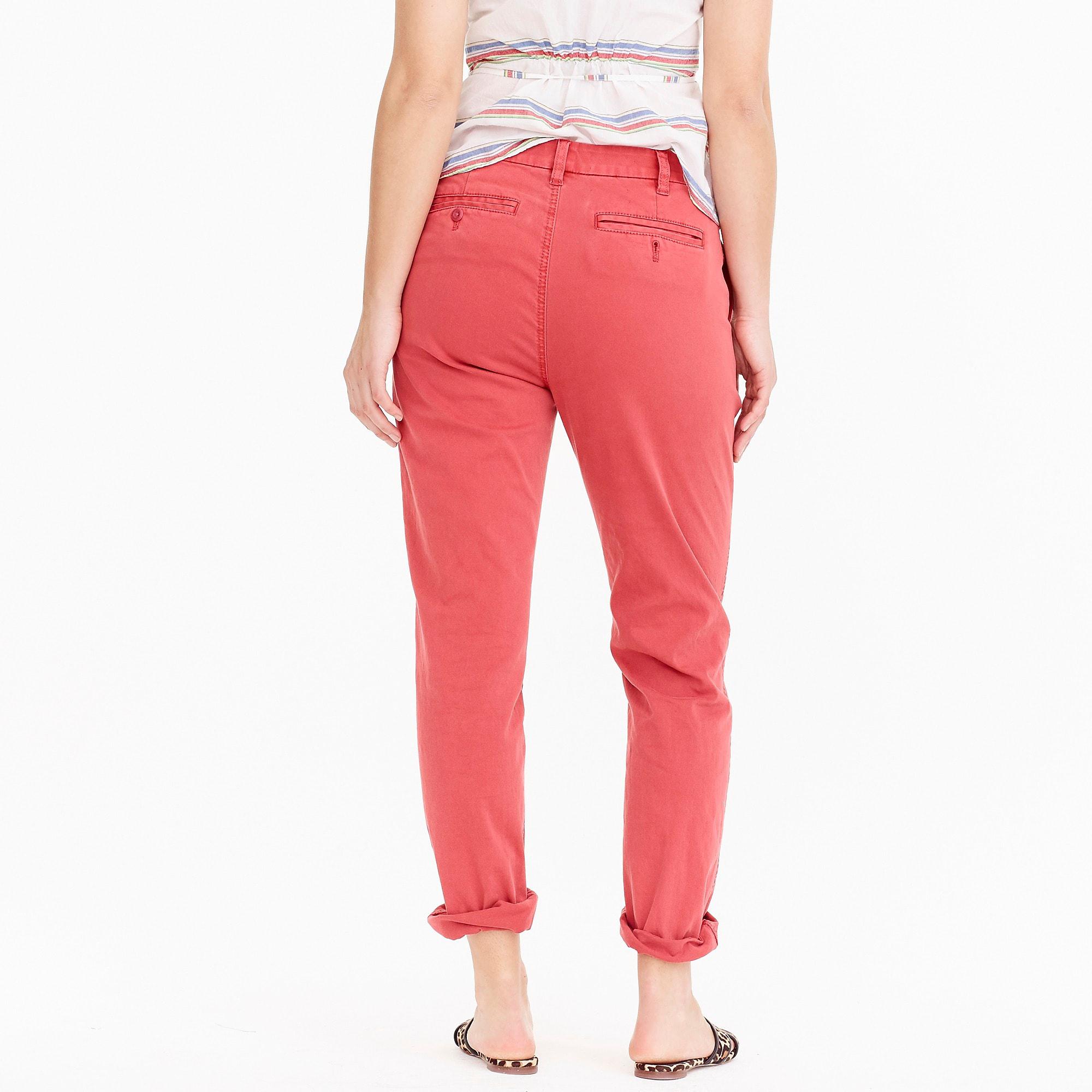 j crew high rise slim boy chino