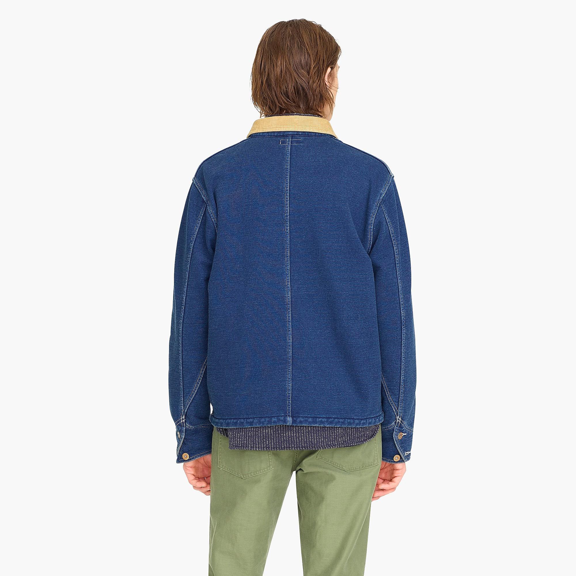 wallace & barnes indigo fleece chore jacket